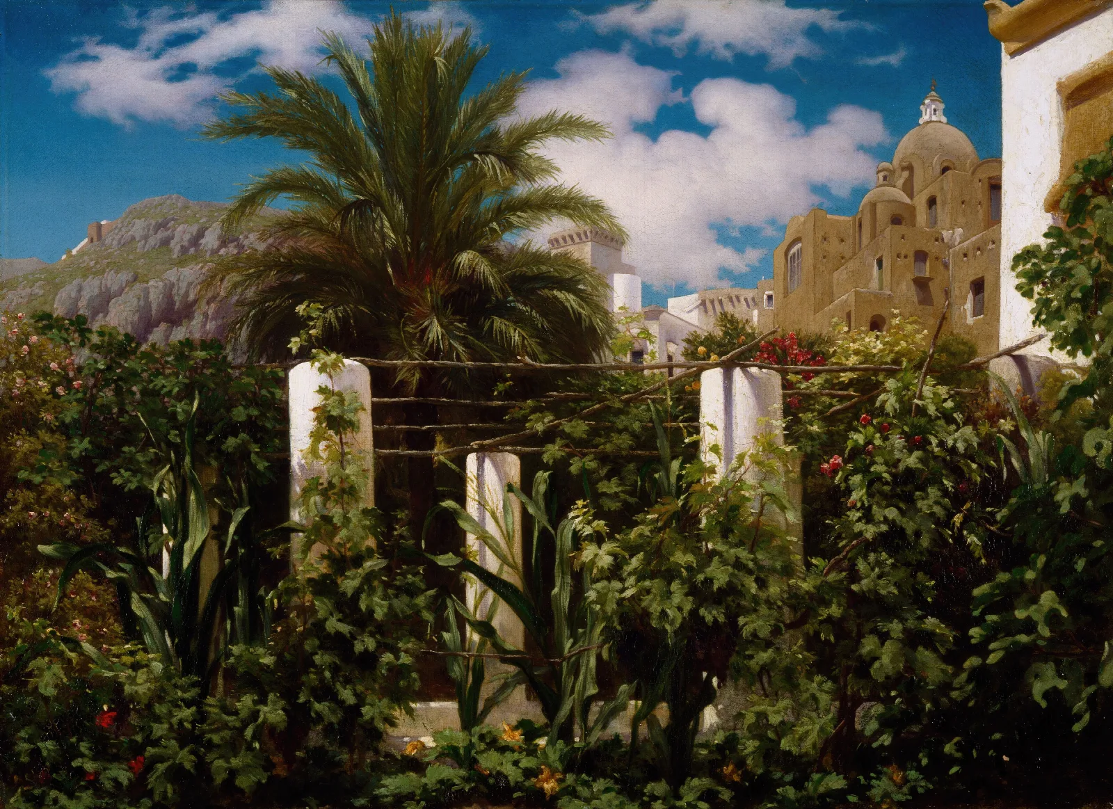 Garden Of An Inn Capri Wall Art by Frederic Leighton - Canvas Print