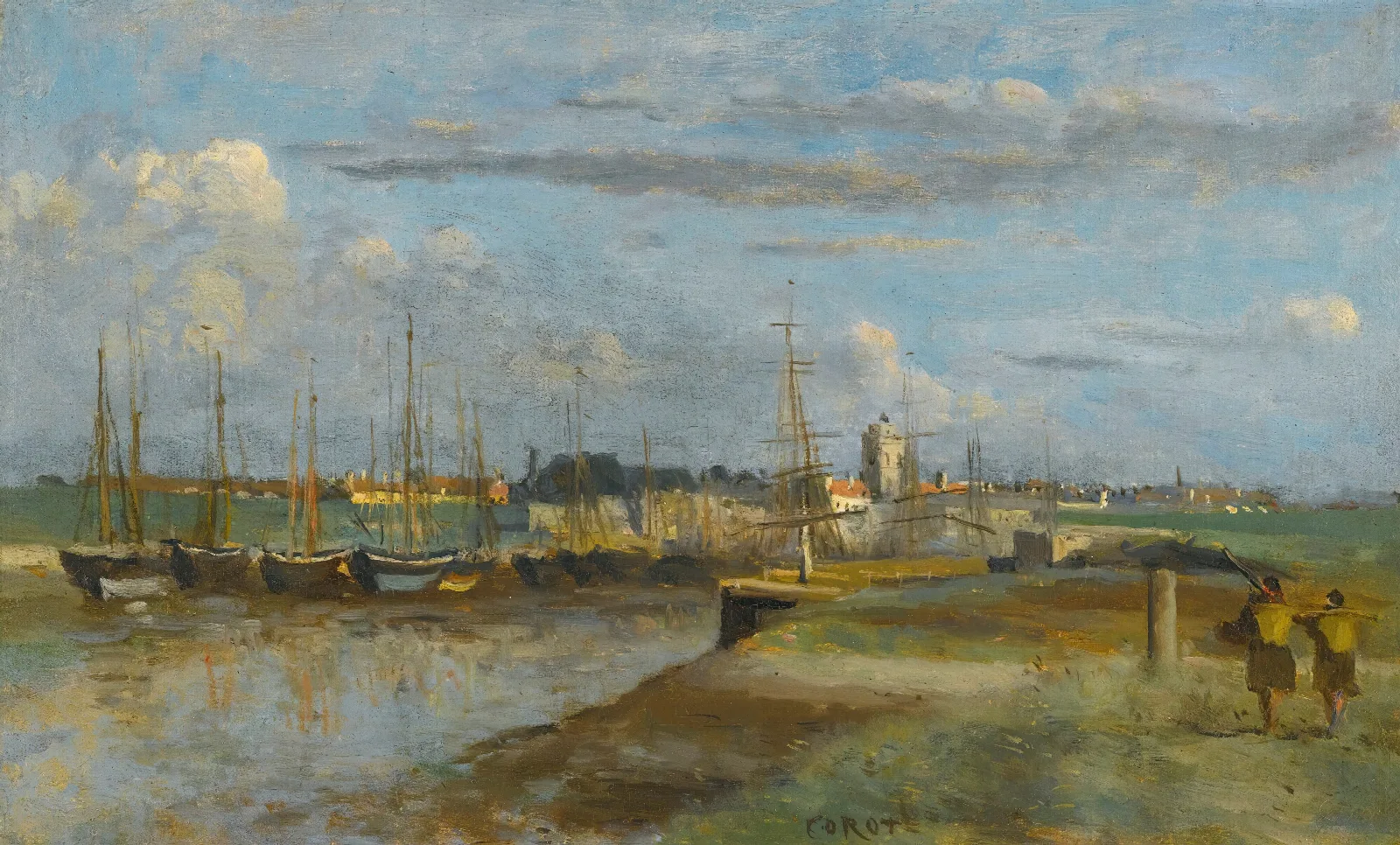 Dunkerque Larriere Port Wall Art by Jean-Baptiste-Camille Corot - Canvas Print