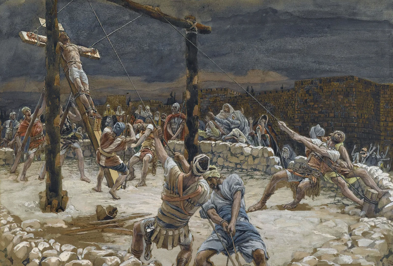 The Raising Of The Cross Wall Art by James Tissot - Canvas Print