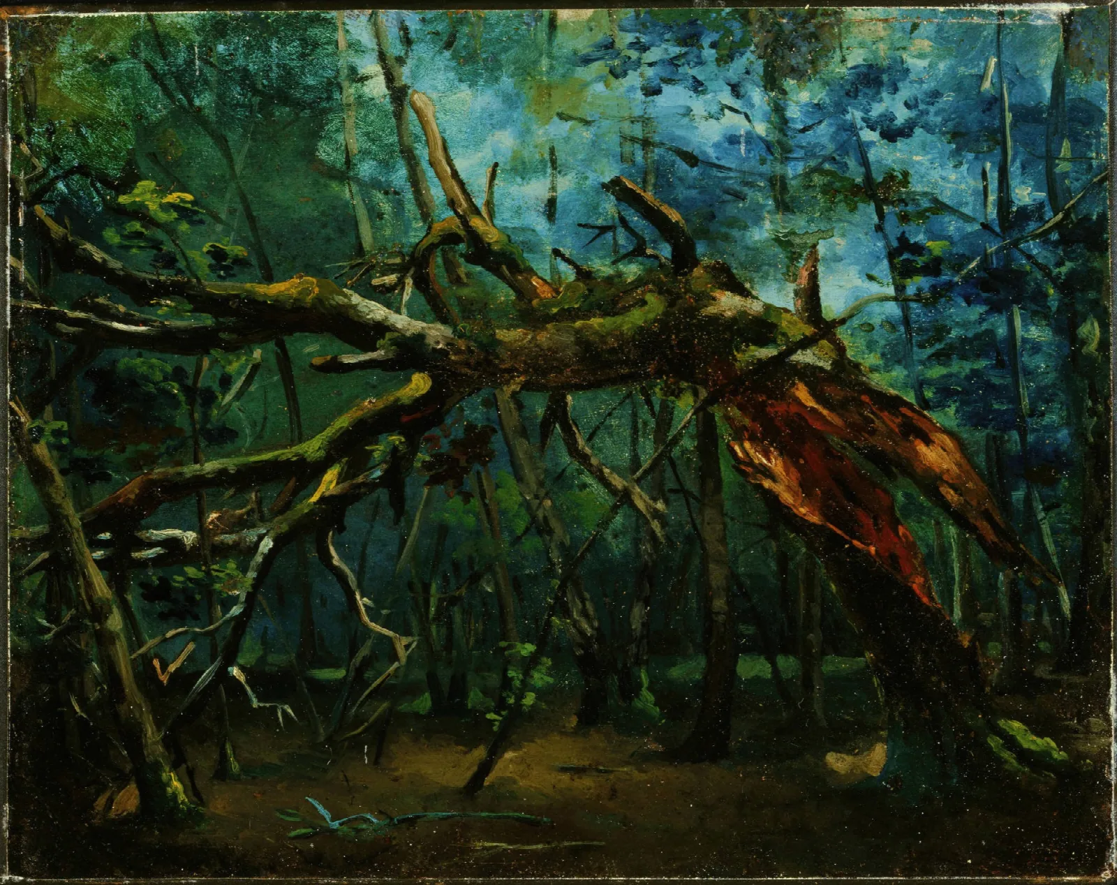 A Fallen Tree Wall Art by Jean-Baptiste-Camille Corot - Canvas Print