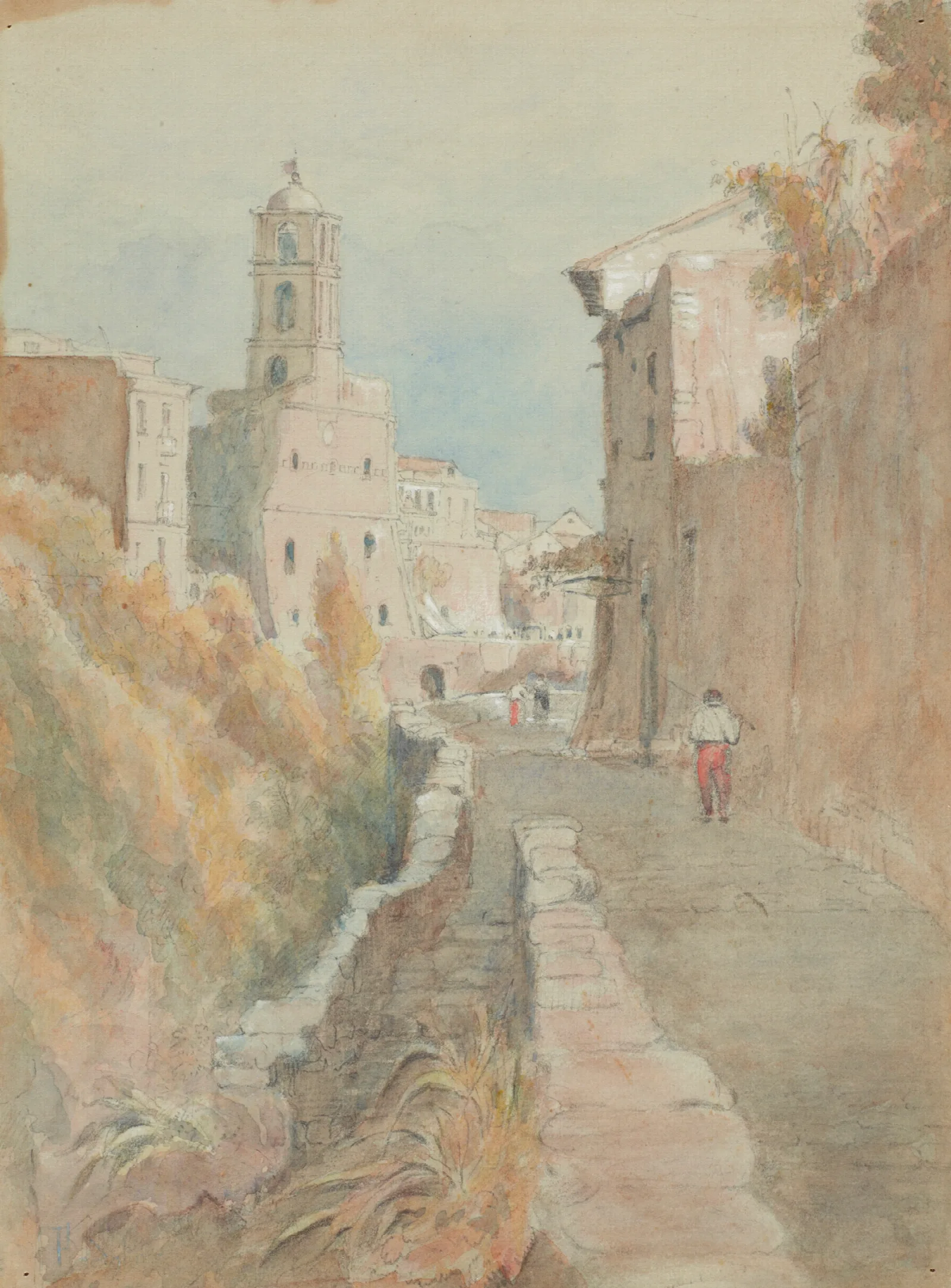 Spanish Street Scene Wall Art by Frances Hodgkins - Canvas Print