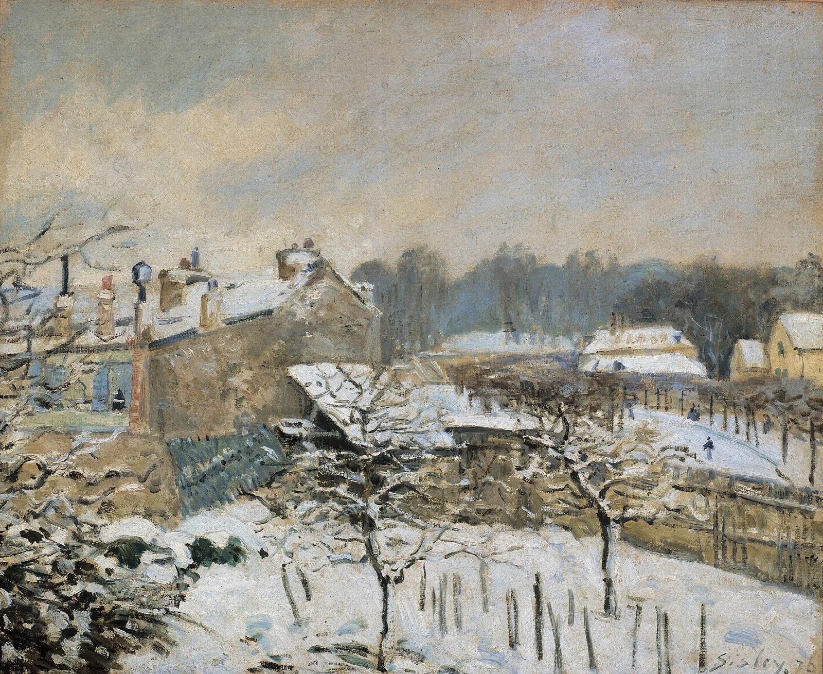Effet De Neige A Louveciennes 2 Wall Art by Alfred Sisley - Canvas Print