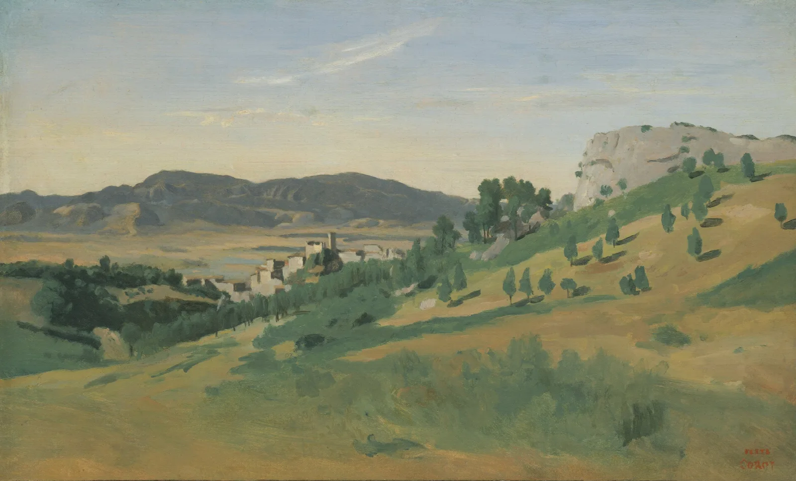 View Of Olevano Wall Art by Jean-Baptiste-Camille Corot - Canvas Print