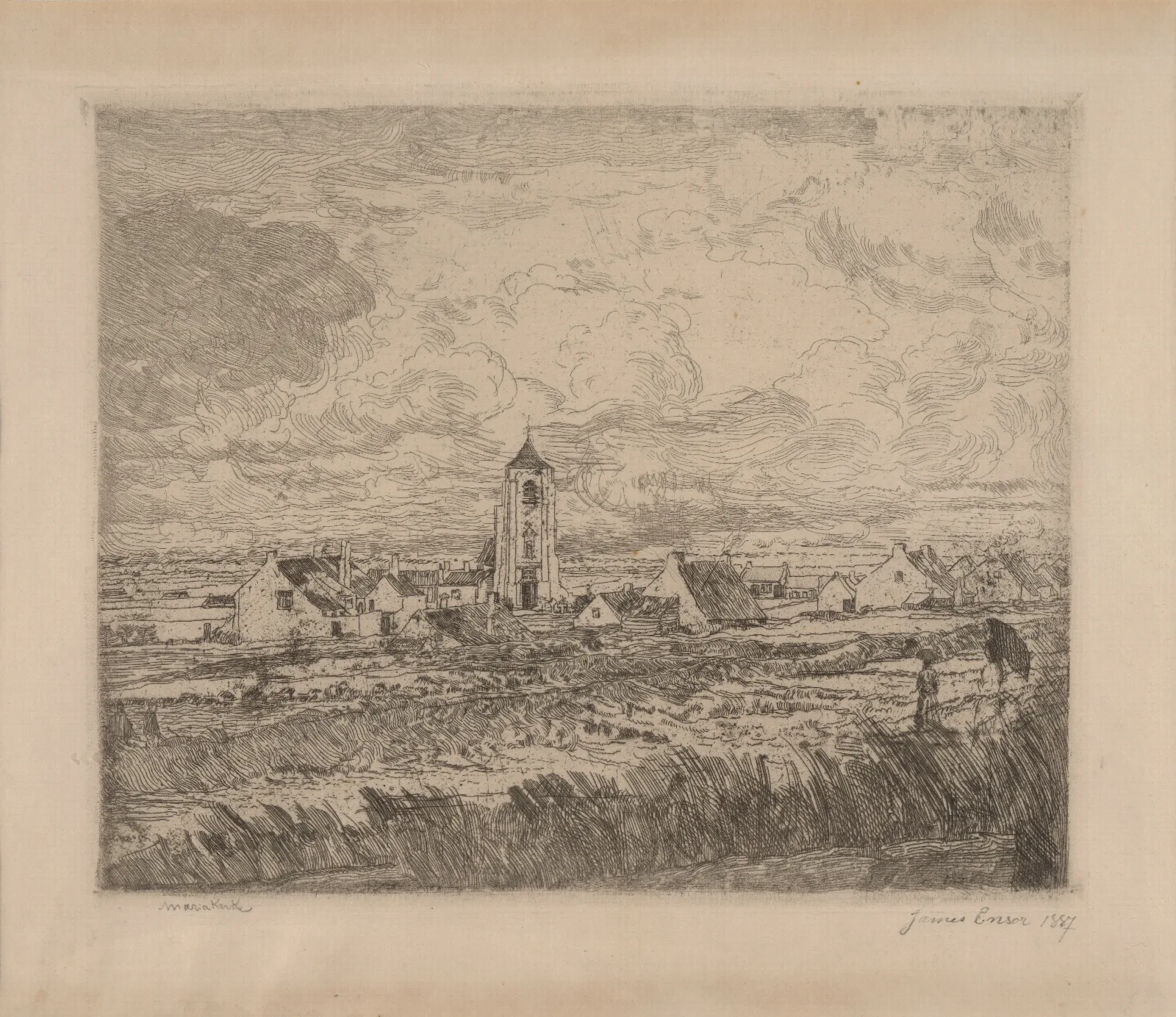 Groot Gezicht Op Mariakerke Wall Art by James Ensor - Canvas Print