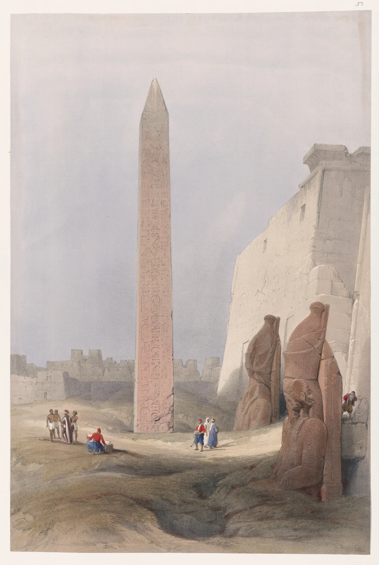 Luxor Dec 1st 1838 Wall Art by David Roberts - Canvas Print