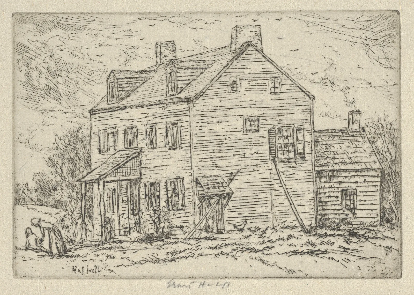 Old House Staten Island Wall Art by Ernest Haskell - Canvas Print