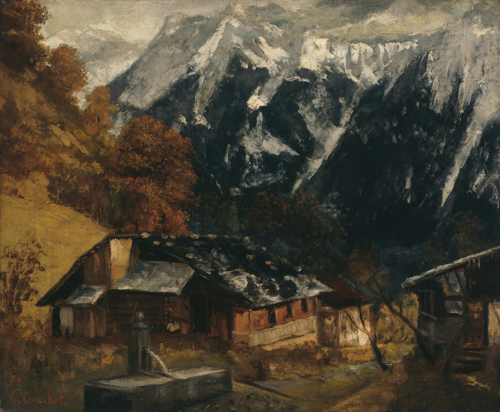 An Alpine Scene Wall Art by Gustave Courbet - Canvas Print