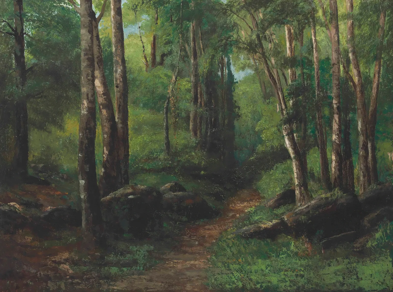 Path Through The Forest Wall Art by Gustave Courbet - Canvas Print