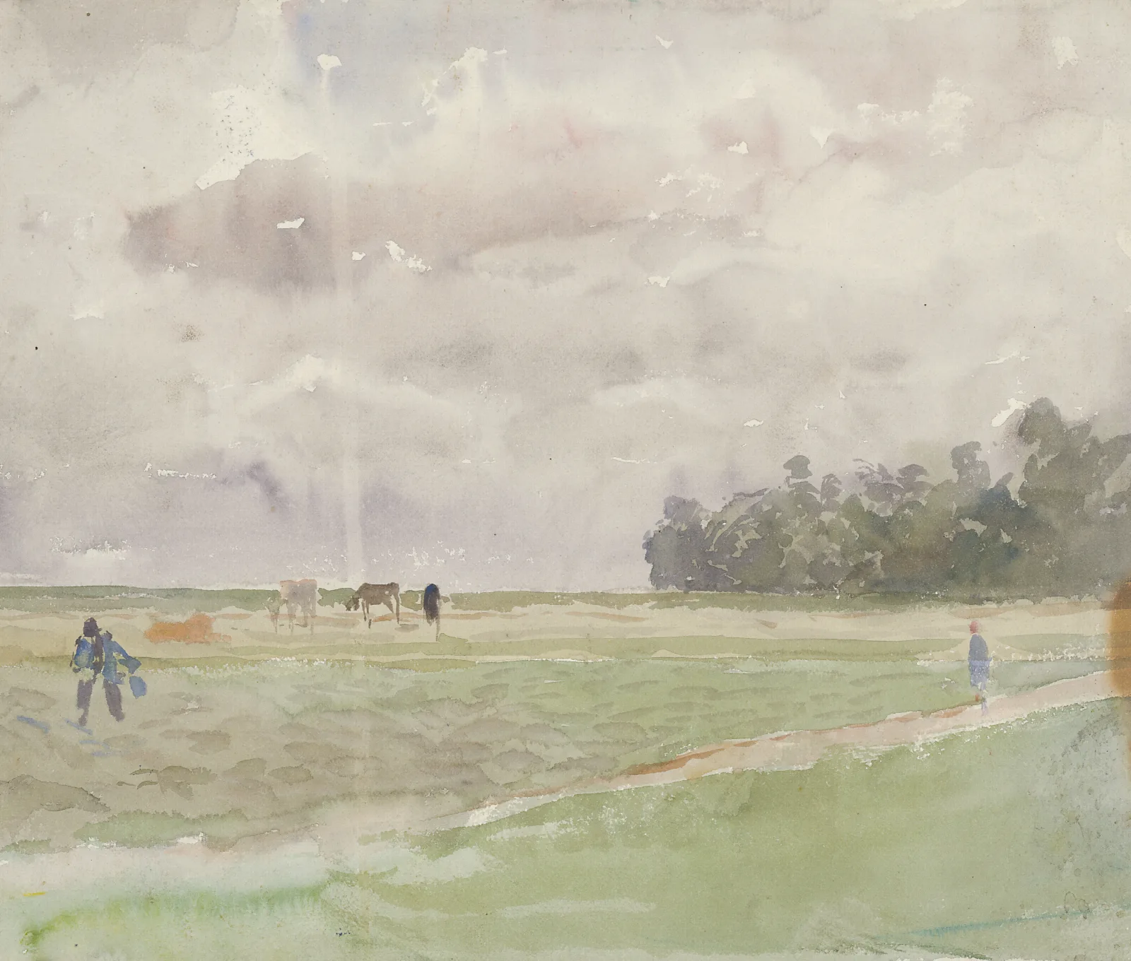 Field Under The Cloud Wall Art by Ladislav Mednyánszky - Canvas Print