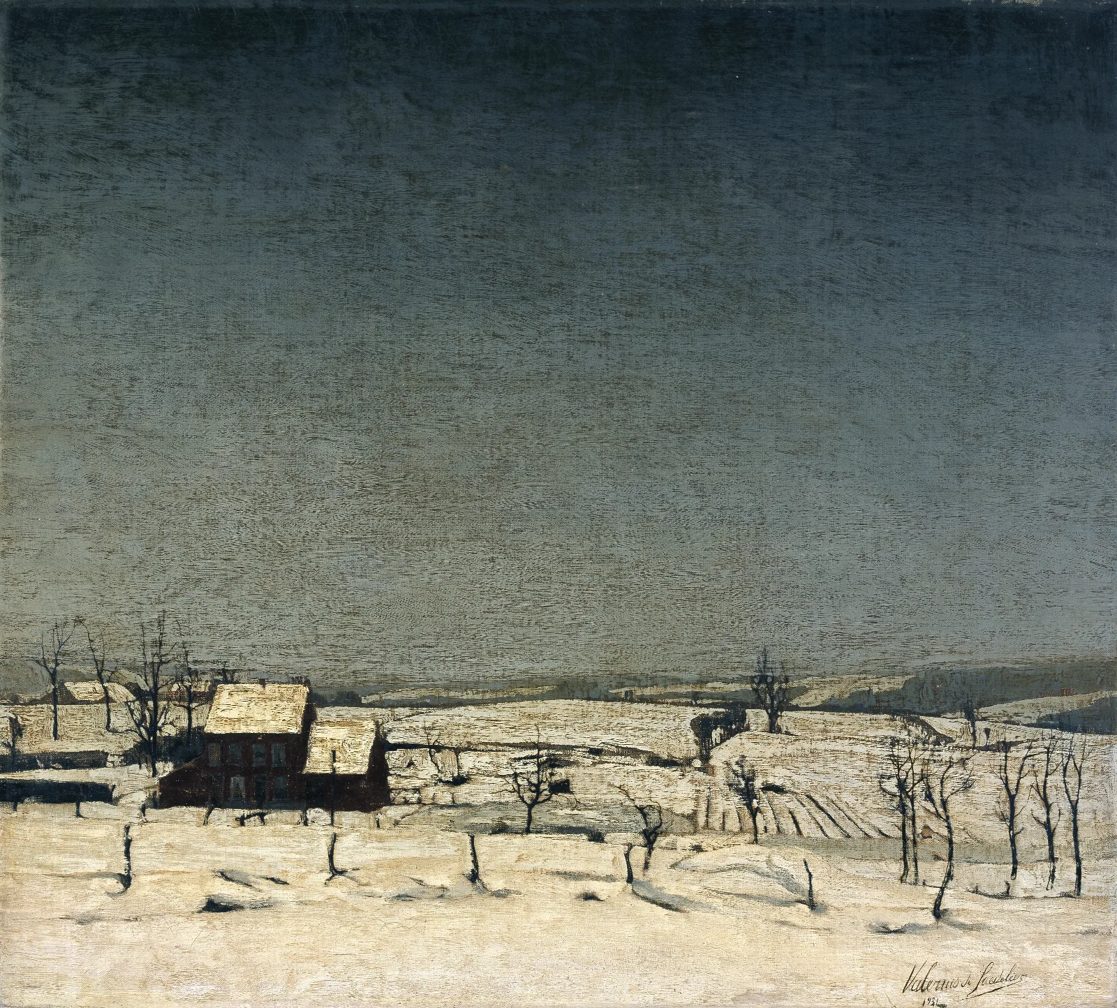 Snow Landscape In Flanders Wall Art by Valerius De Saedeleer - Canvas Print