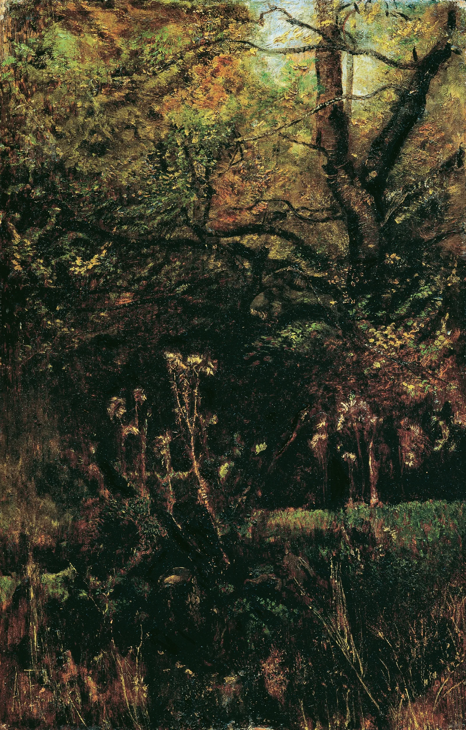 Waldlichtung Mit Disteln Wall Art by Anton Romako - Canvas Print