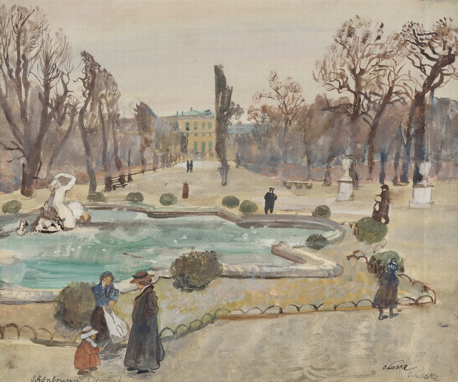 Schonbrunn Winter Wall Art by Oskar Laske - Canvas Print