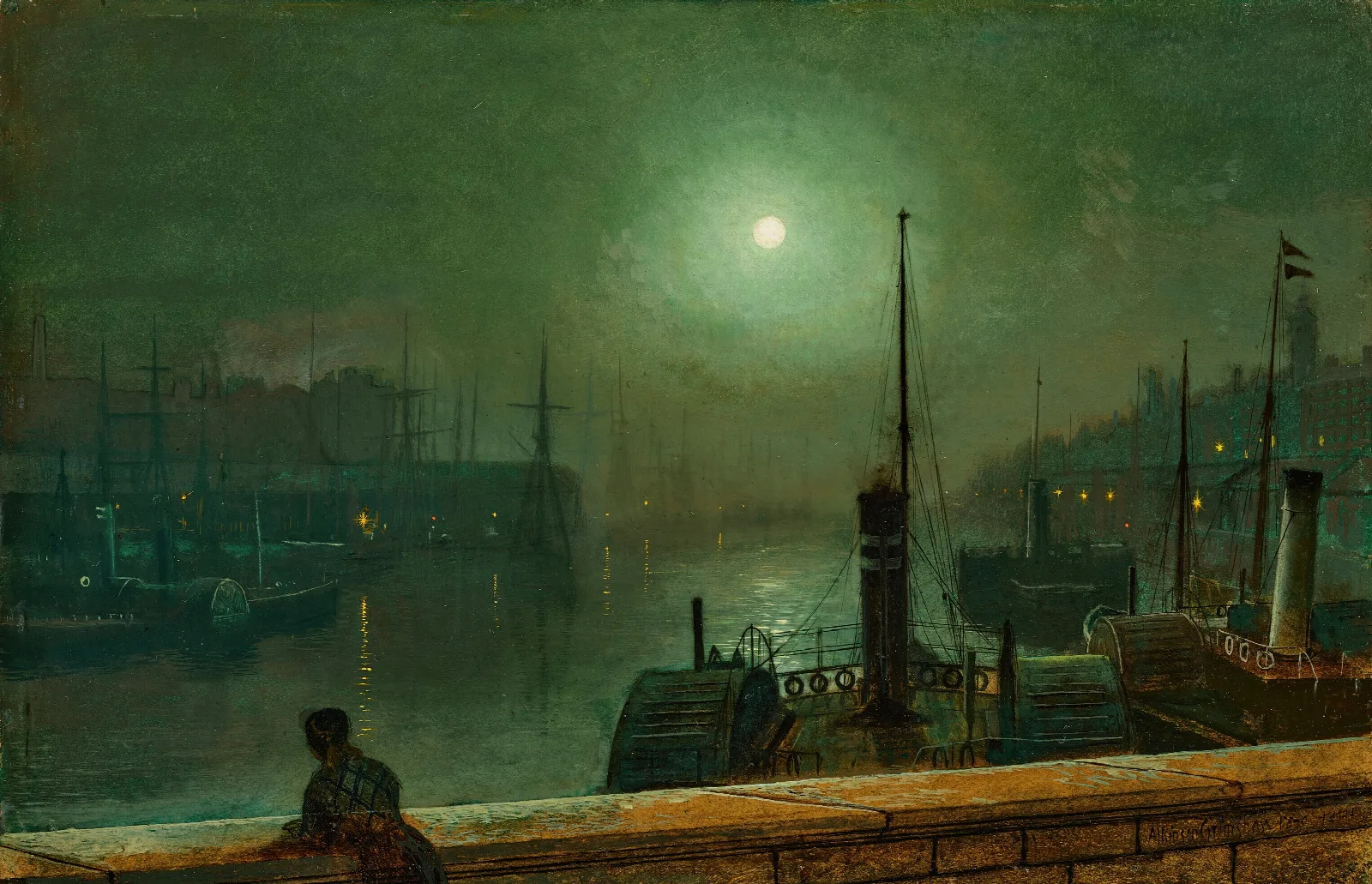 On The Clyde Glasgow Wall Art by John Atkinson Grimshaw - Canvas Print