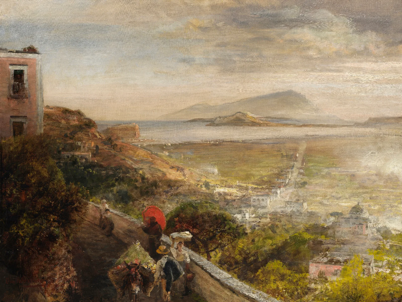 Blick Auf Die Bucht Von Neapel 3 Wall Art by Oswald Achenbach - Canvas Print