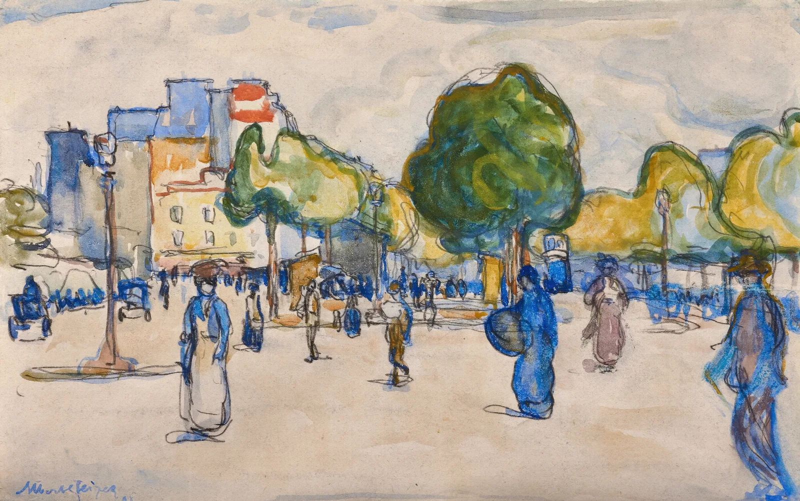 Place Animee A Bagneres De Bigorre Wall Art by Albert Gleizes - Canvas Print