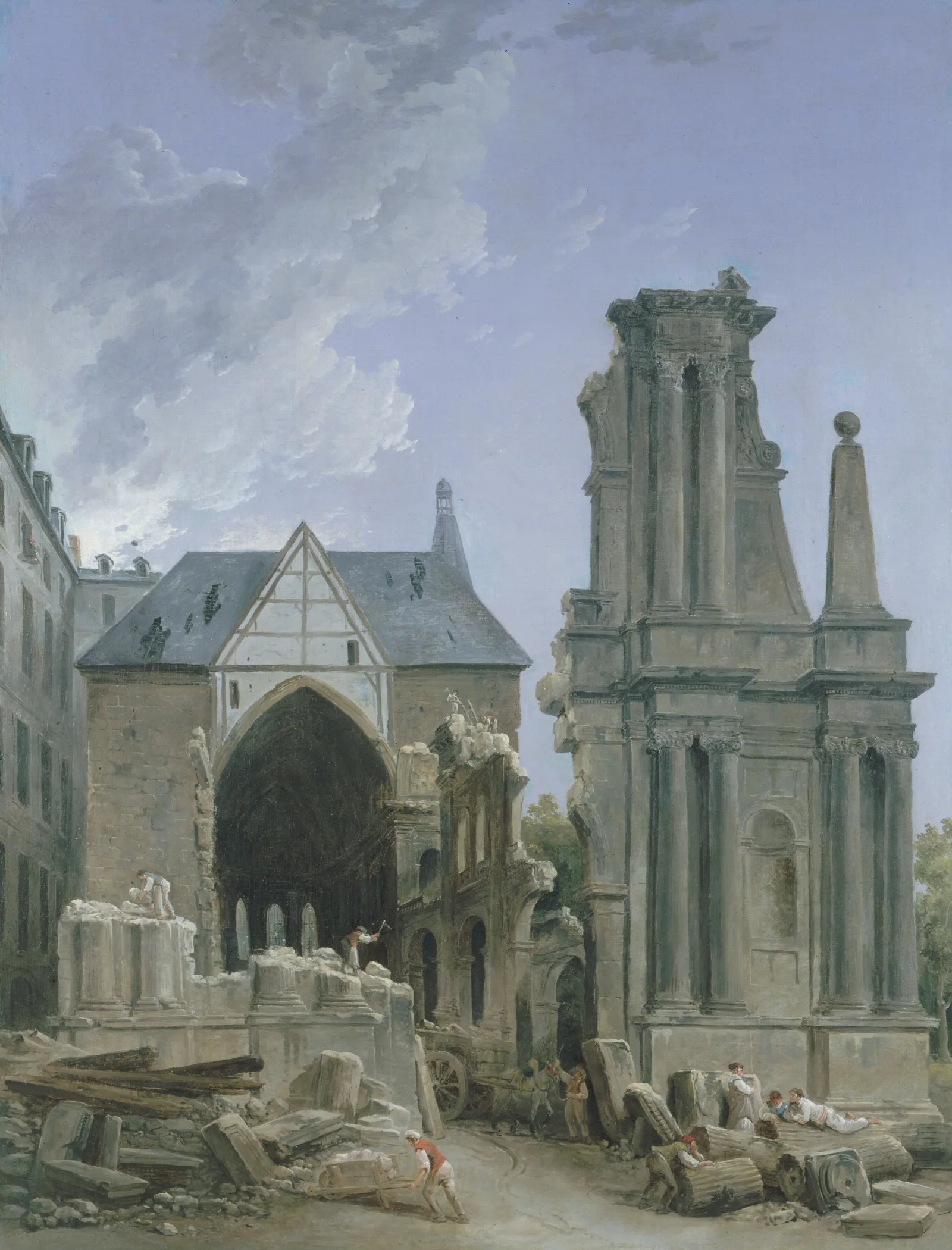 Leglise Des Feuillants En Demolition Wall Art by Hubert Robert - Canvas Print