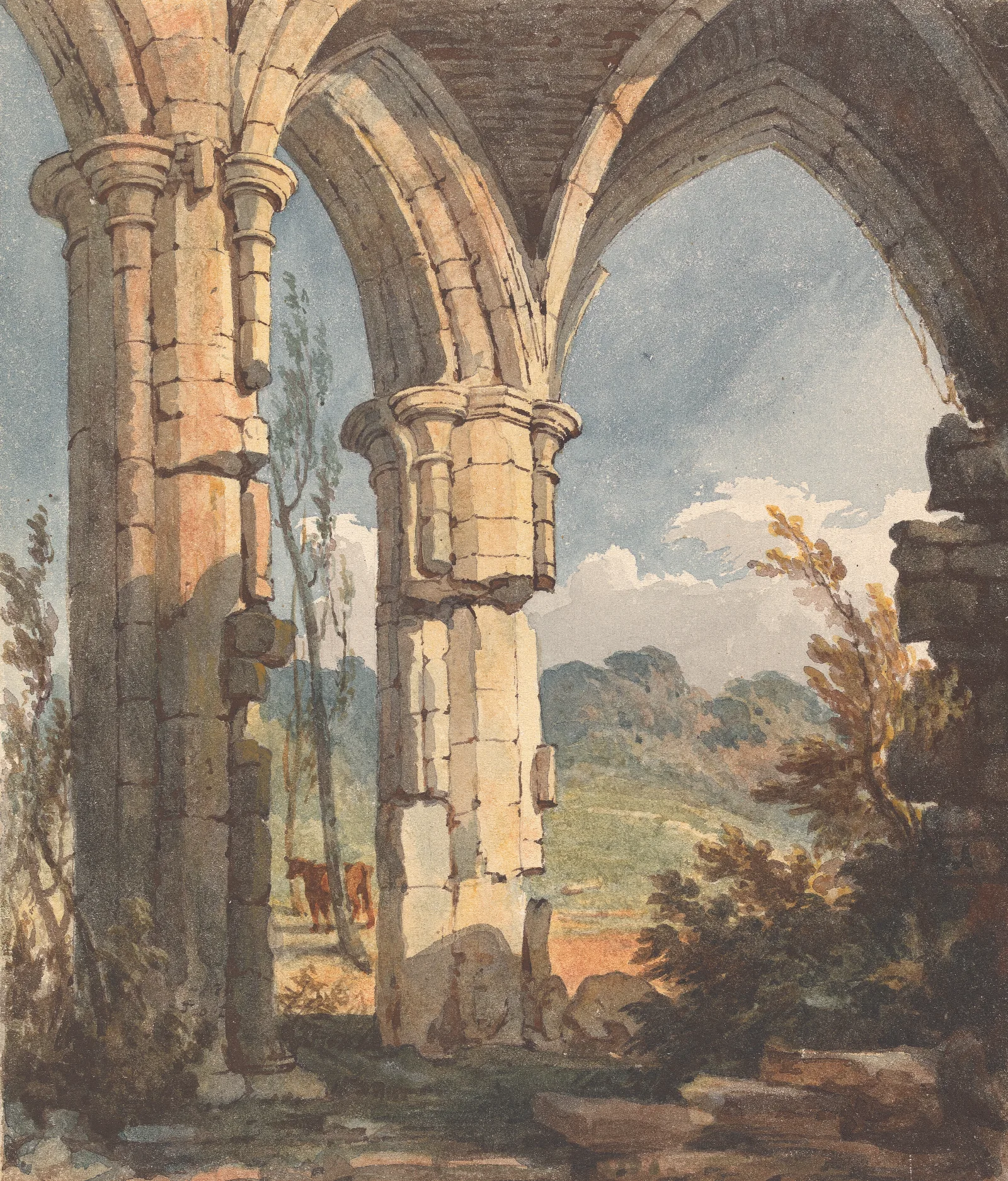 Landscape Looking Through Ruined Archway Wall Art by Thomas Sully - Canvas Print