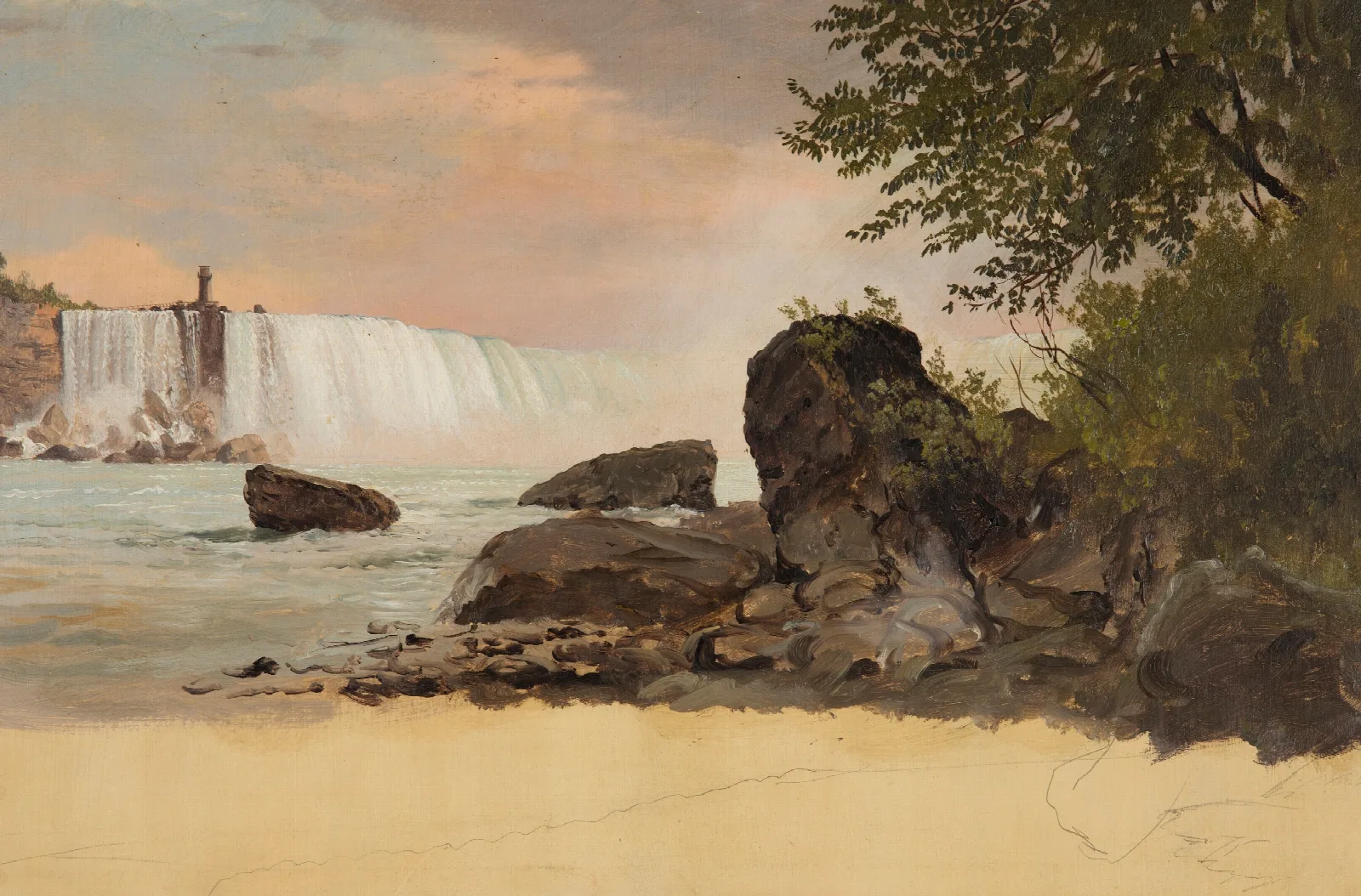 View Of The Canadian Falls And Goat Island Wall Art by Frederic Edwin Church - Canvas Print