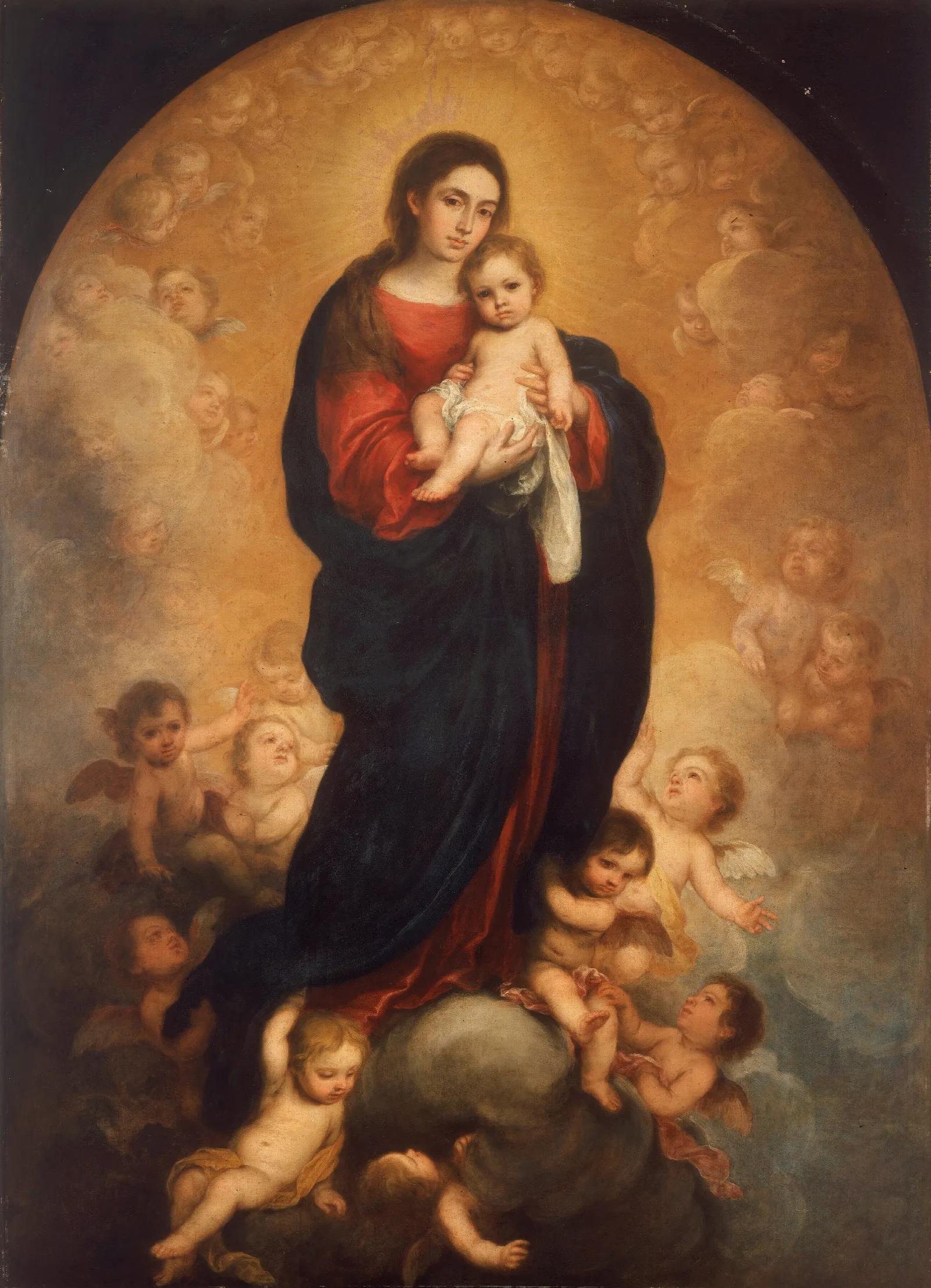 Virgin And Child In Glory Wall Art by Bartolomé Estebán Murillo - Canvas Print