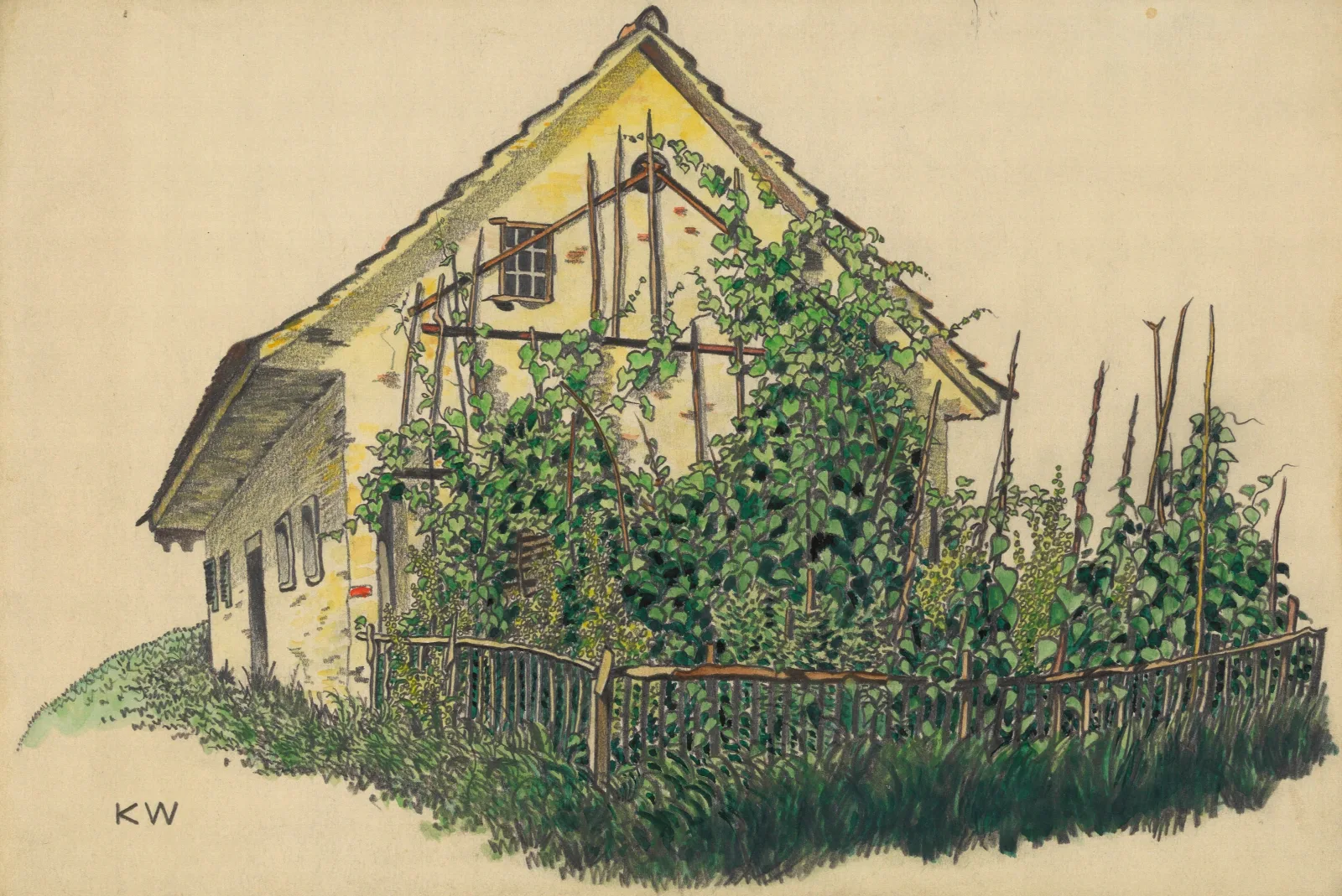 Ohne Titel Bauernhaus Mit Vorgarten Wall Art by Karl Wiener - Canvas Print