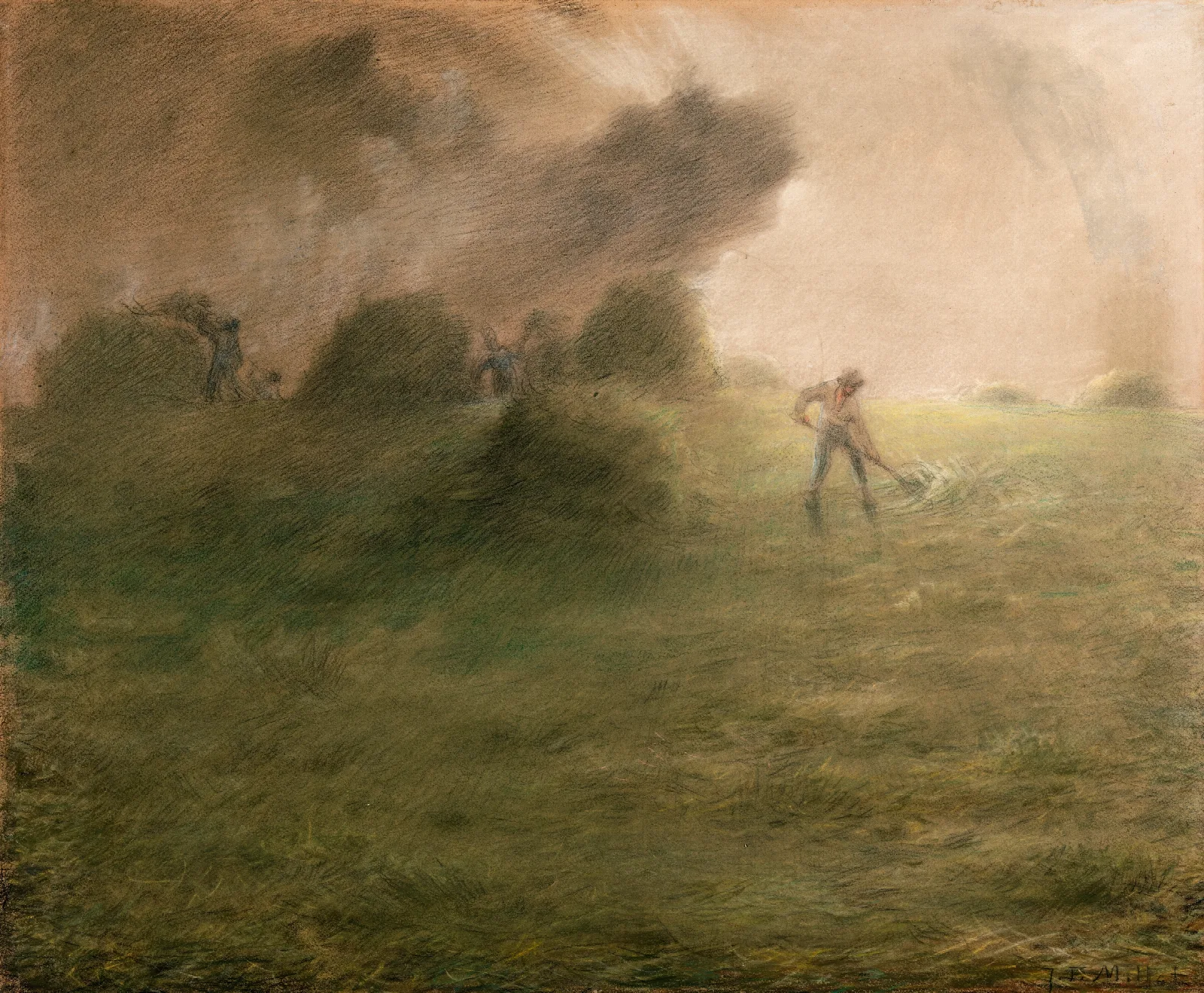 A Storm During Haymaking Wall Art by Jean-François Millet - Canvas Print
