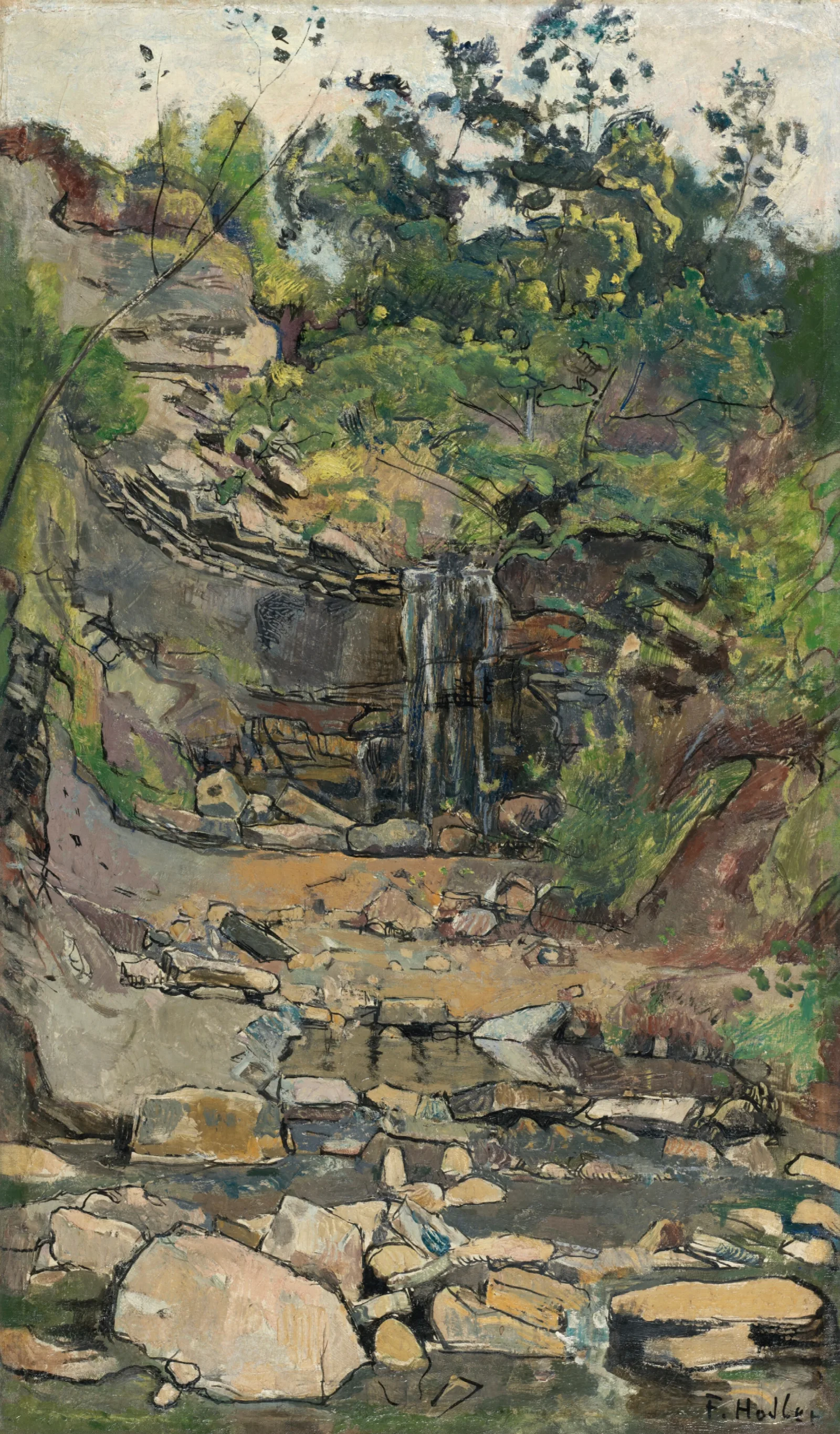 Waterfall In The Savoy Region Wall Art by Ferdinand Hodler - Canvas Print