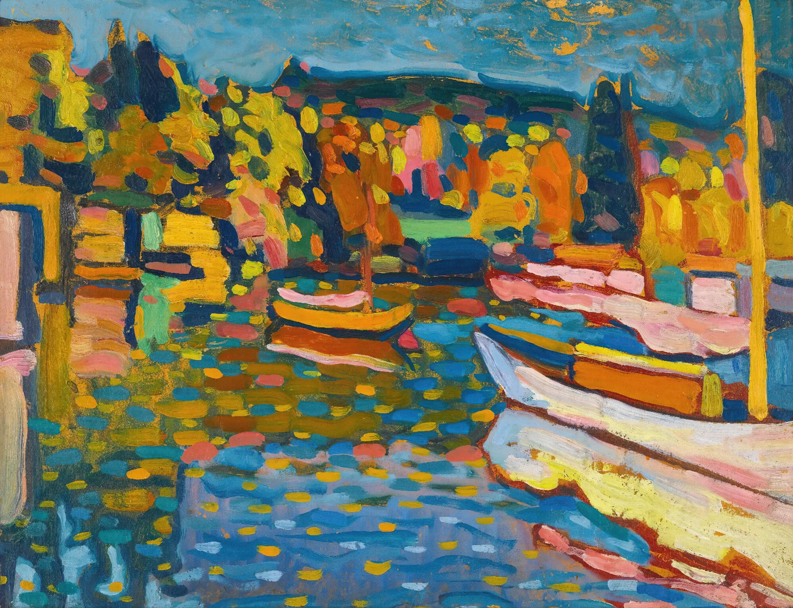 Study For Autumn Landscape With Boats Wall Art by Wassily Kandinsky - Canvas Print