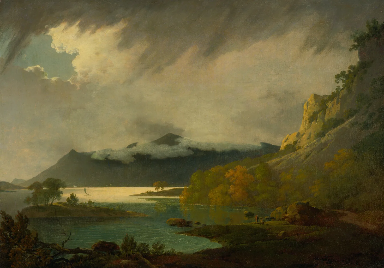 Derwent Water With Skiddaw In The Distance Wall Art by Joseph Wright of Derby - Canvas Print