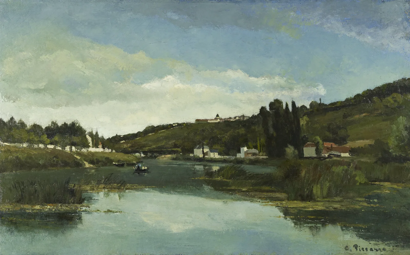 The Marne At Chennevieres Wall Art by Camille Pissarro - Canvas Print