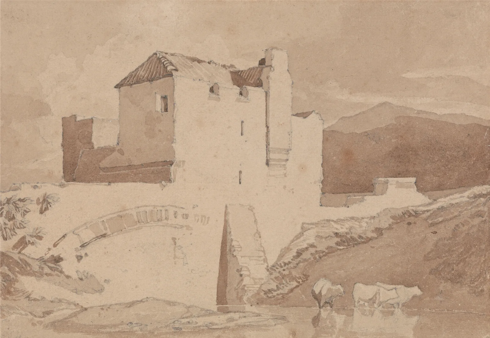 An Old Building Wall Art by John Sell Cotman - Canvas Print