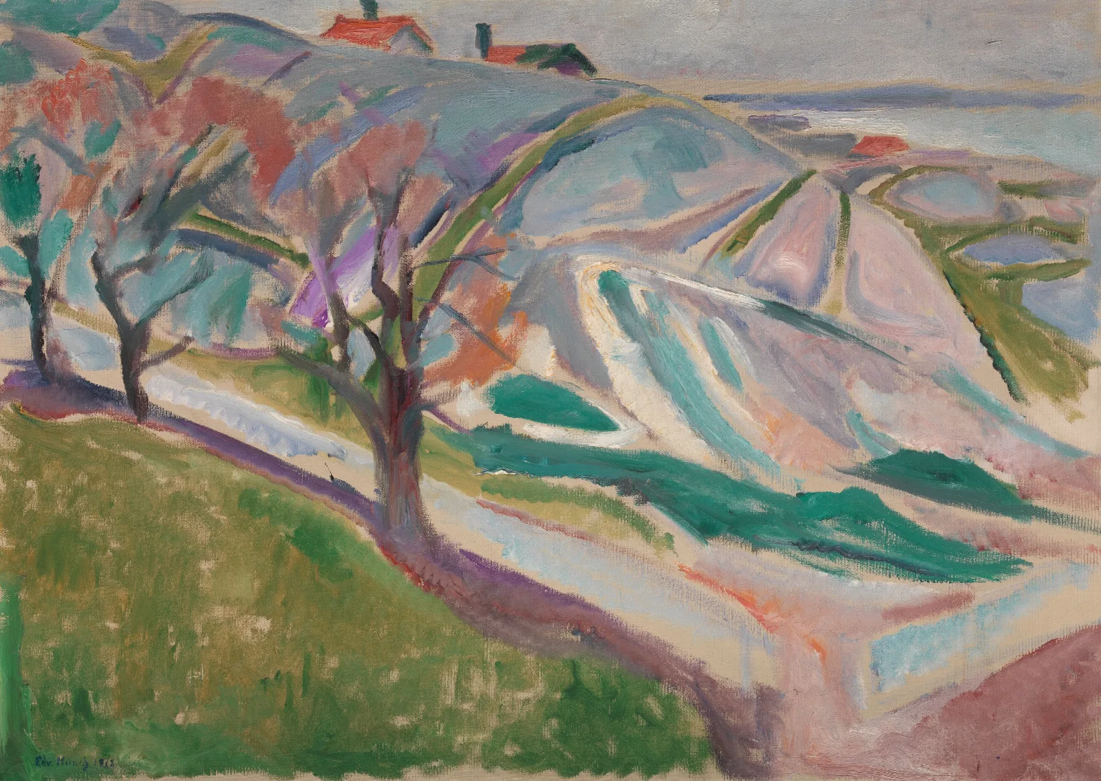 Landscape Kragero Wall Art by Edvard Munch - Canvas Print