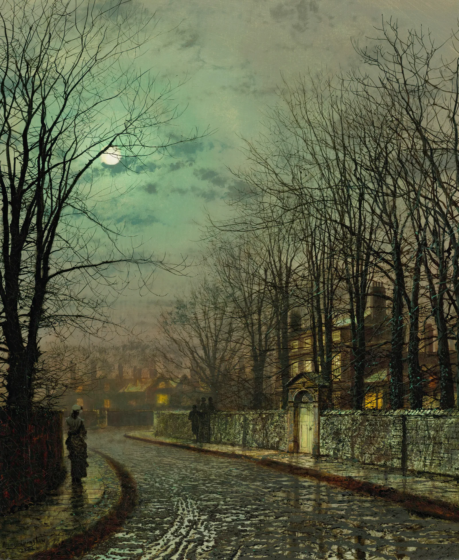The Tryst 2 Wall Art by John Atkinson Grimshaw - Canvas Print