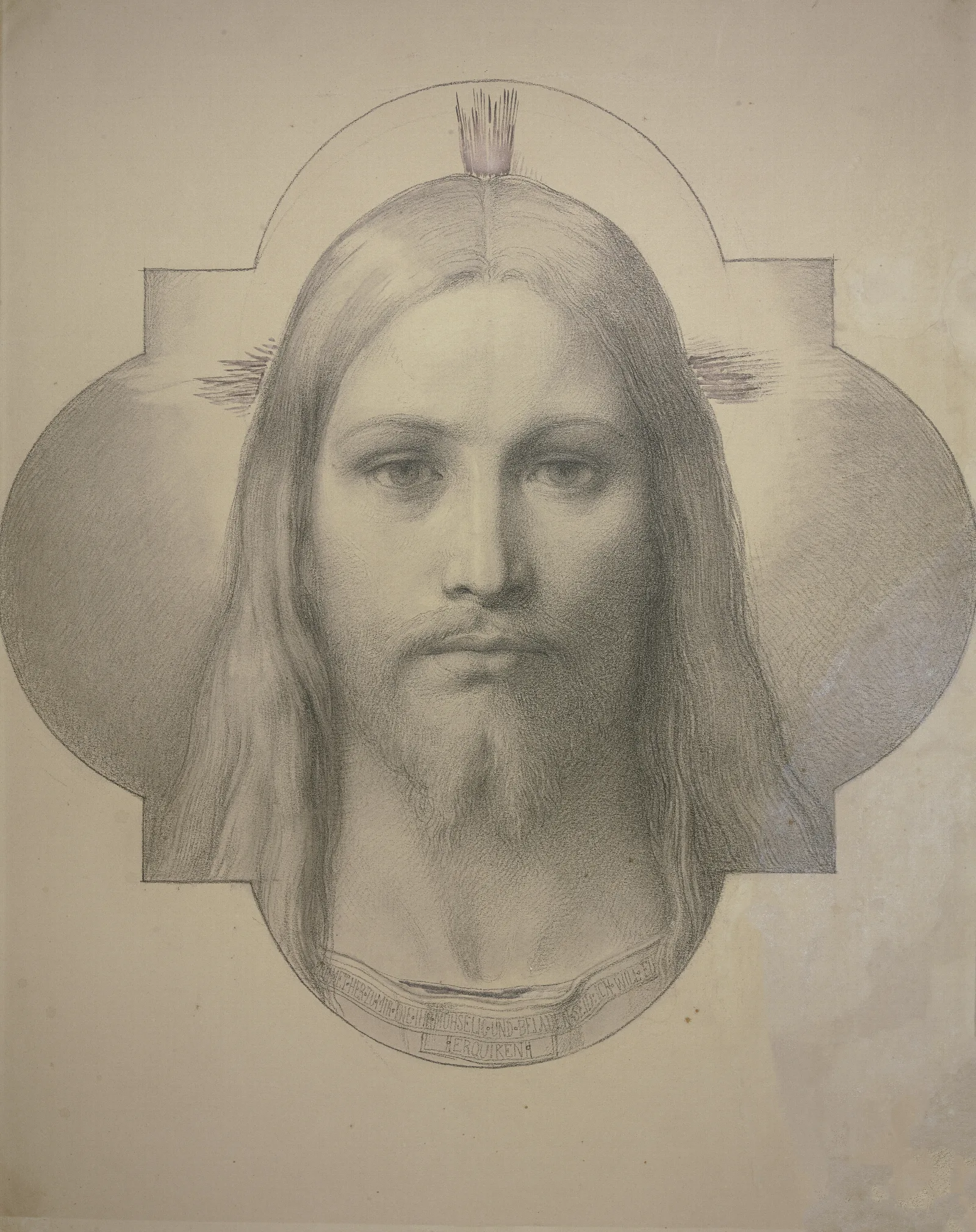 Christs Head Wall Art by Eduard von Steinle - Canvas Print