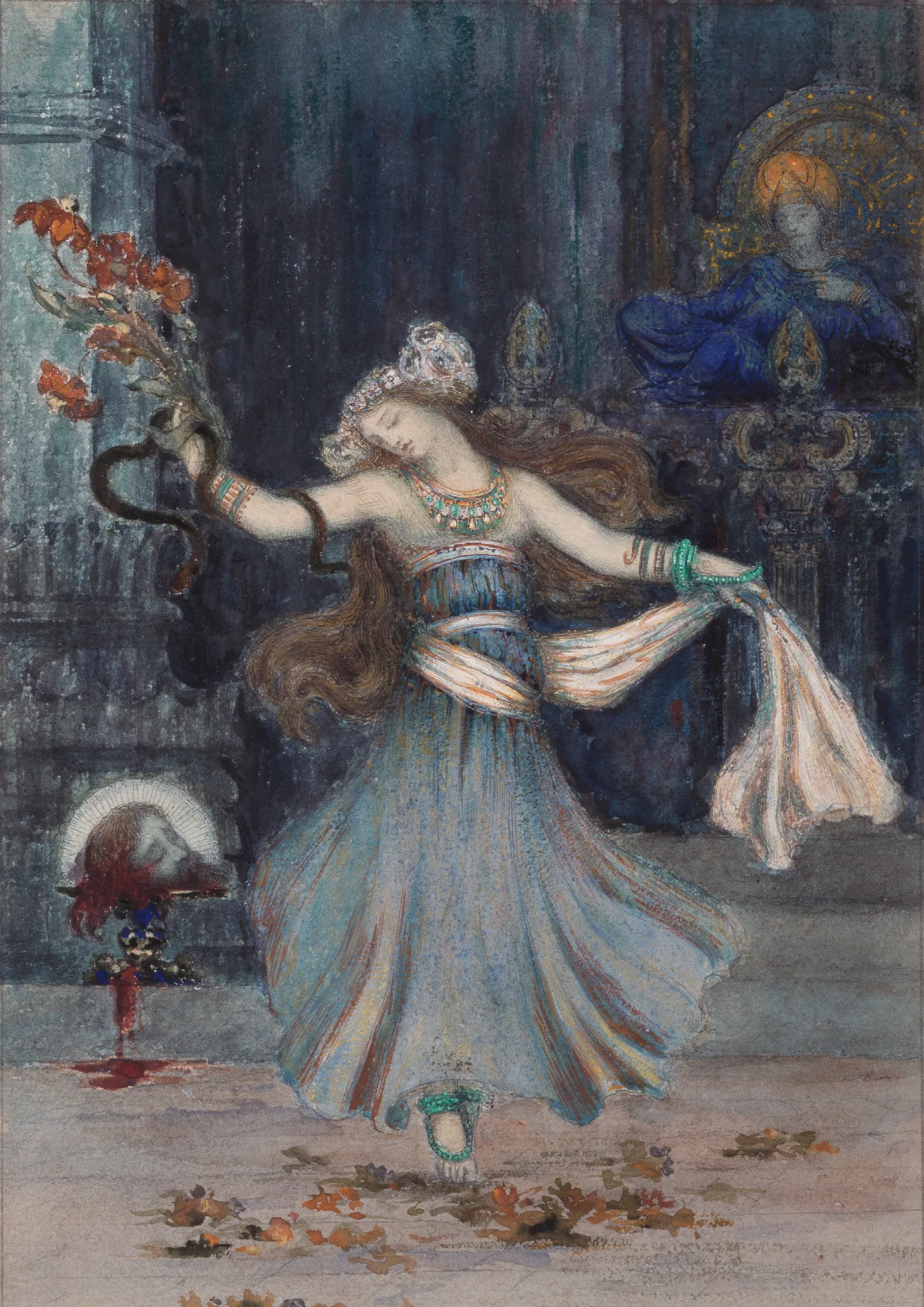 Salome Dancing Before The Head Of St John The Baptist Wall Art by Gustave Moreau - Canvas Print