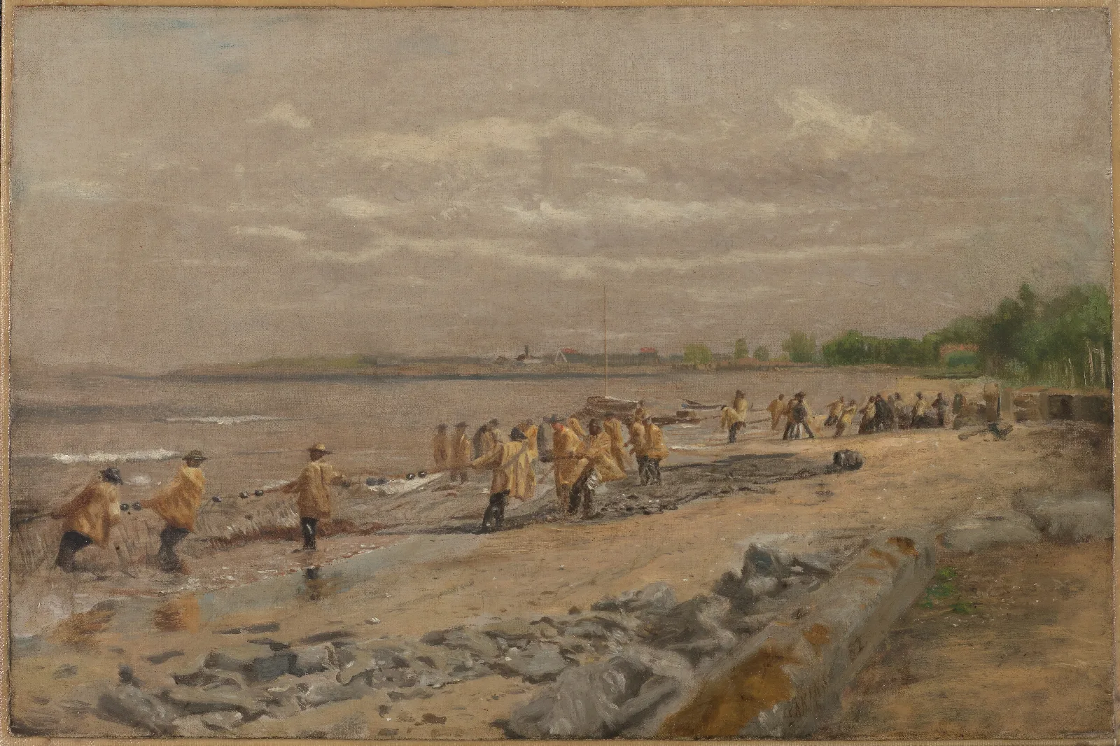 Hauling The Seine Wall Art by Thomas Eakins - Canvas Print