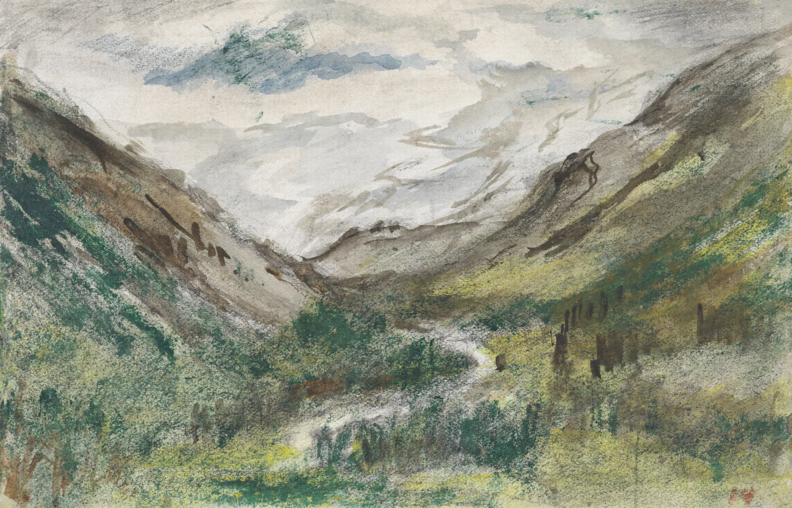 Dal Met Begroeide Bergen Wall Art by Jozef Israëls - Canvas Print