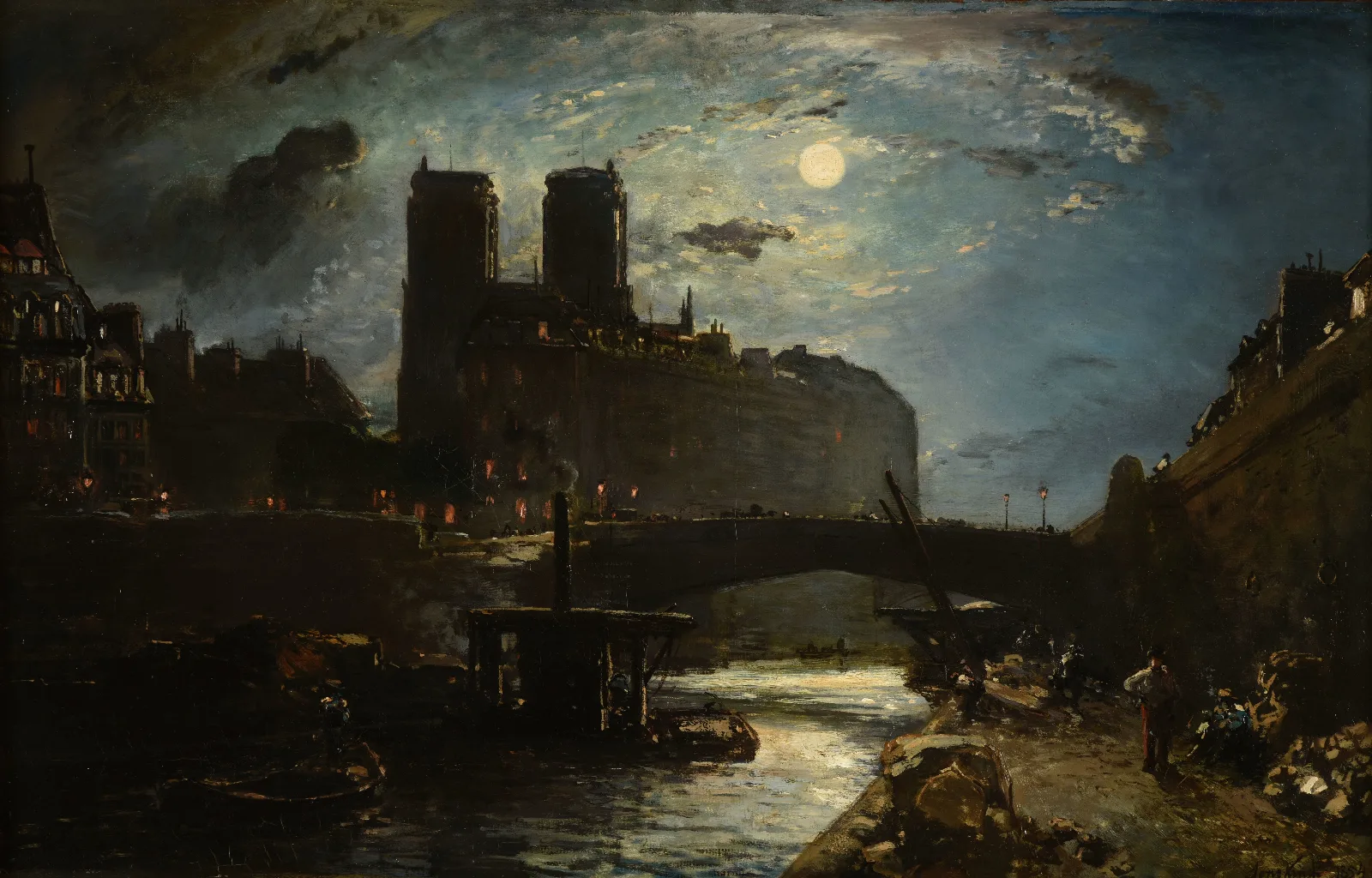 Notre Dame De Paris 5 Wall Art by Johan Barthold Jongkind - Canvas Print