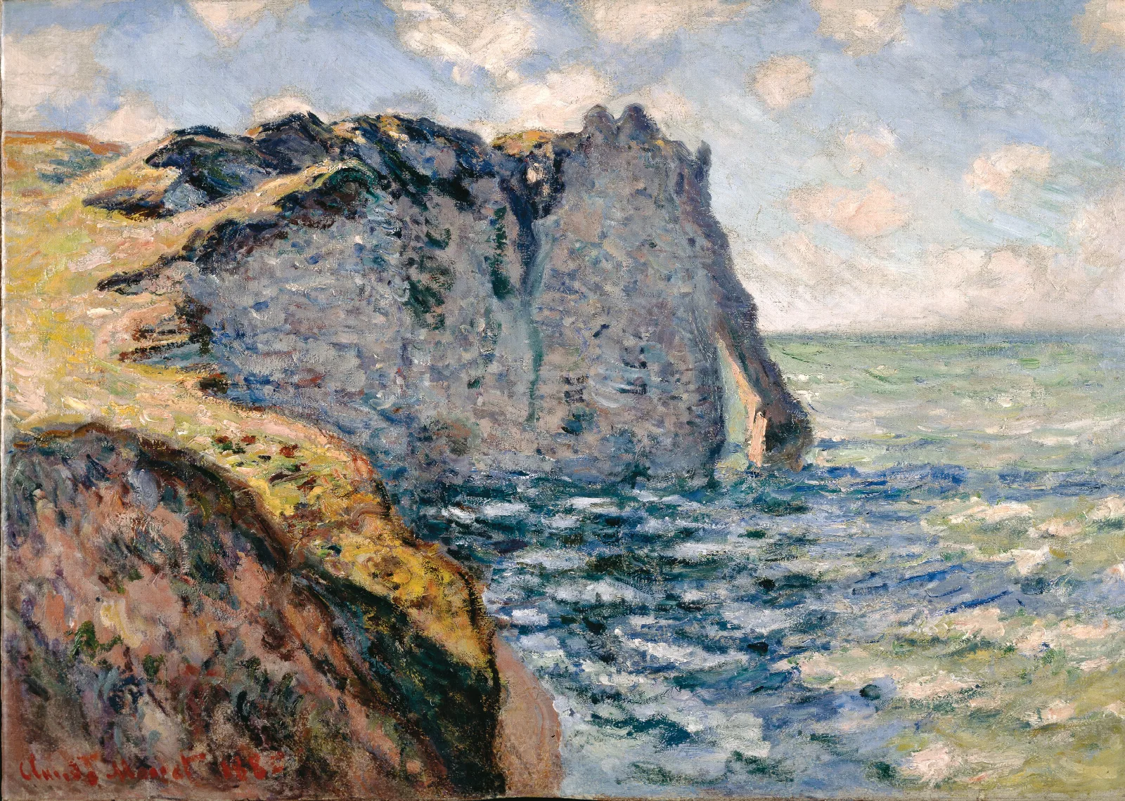 The Cliff Of Aval Etretat Wall Art by Claude Monet - Canvas Print