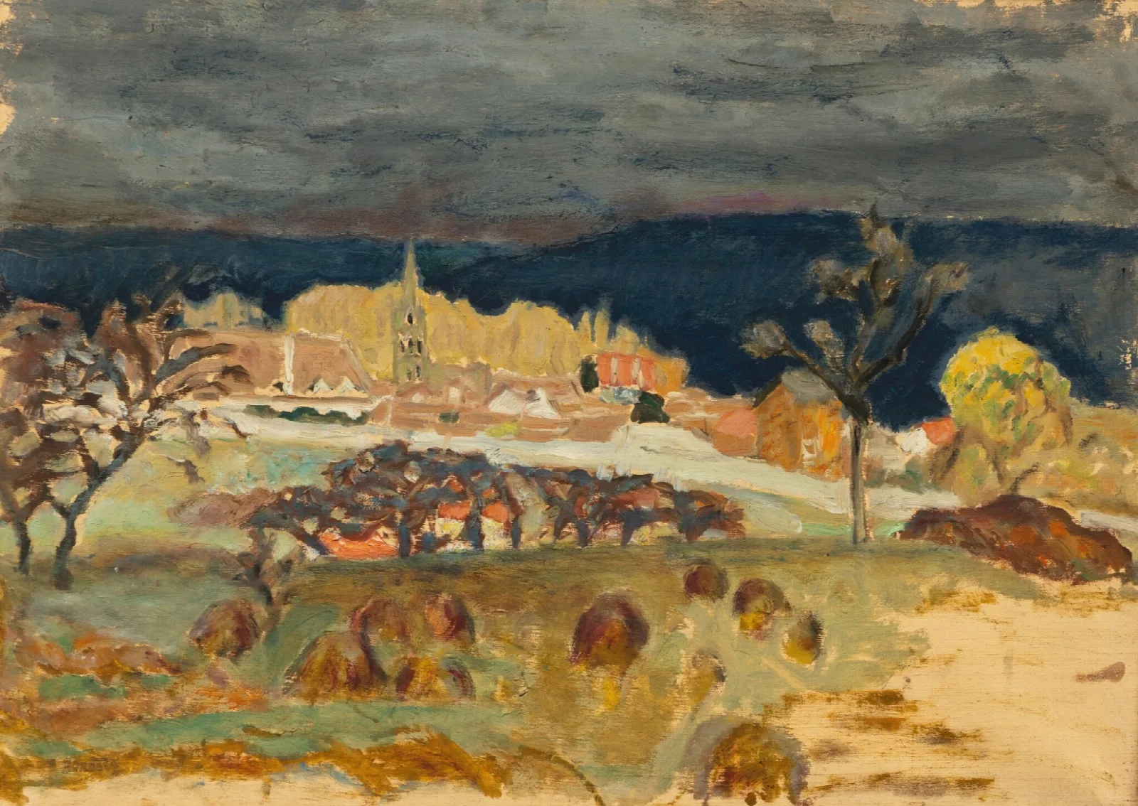 Village Ciel Dorage Wall Art by Pierre Bonnard - Canvas Print