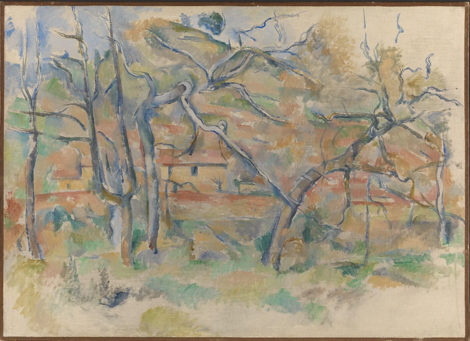 Trees And House Provence Wall Art by Paul Cézanne - Canvas Print
