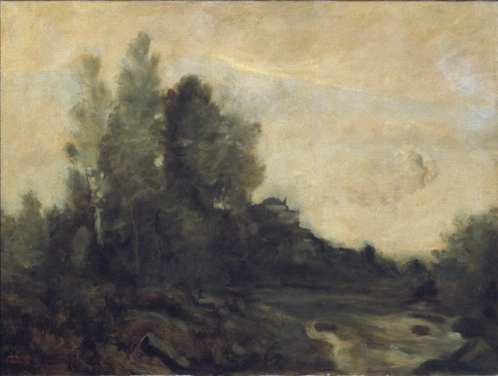 Souvenir Dariccia Wall Art by Jean-Baptiste-Camille Corot - Canvas Print