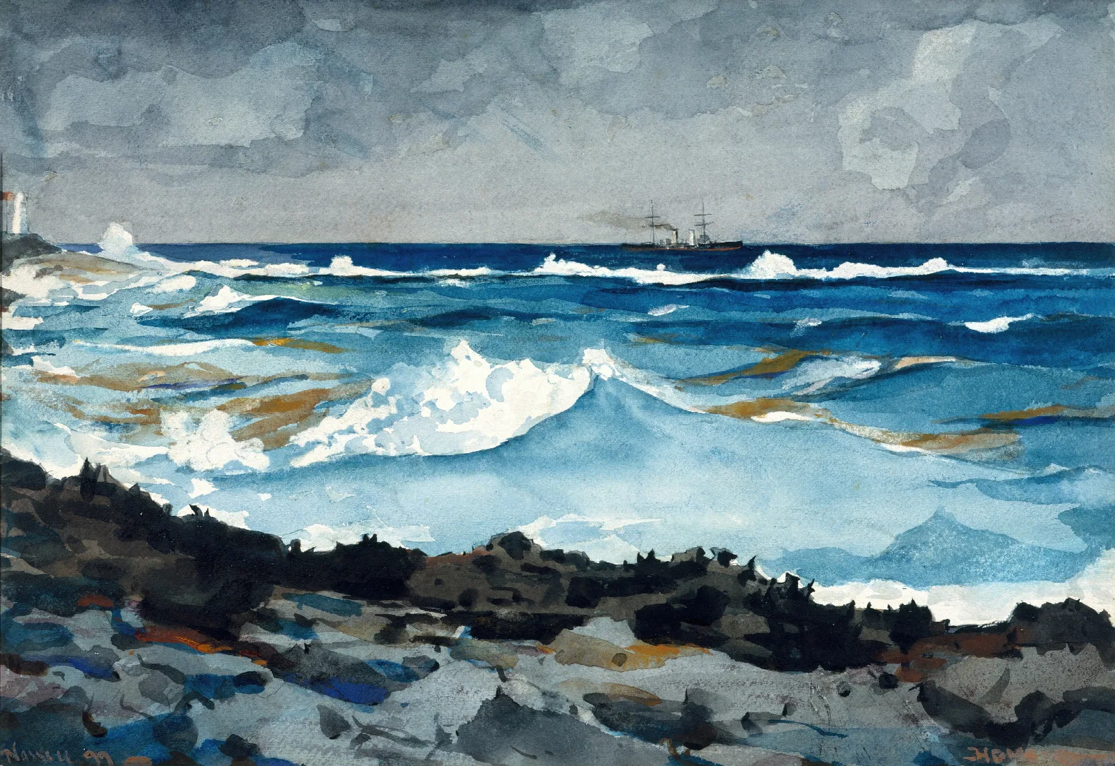 Shore And Surf Nassau Wall Art by Winslow Homer - Canvas Print