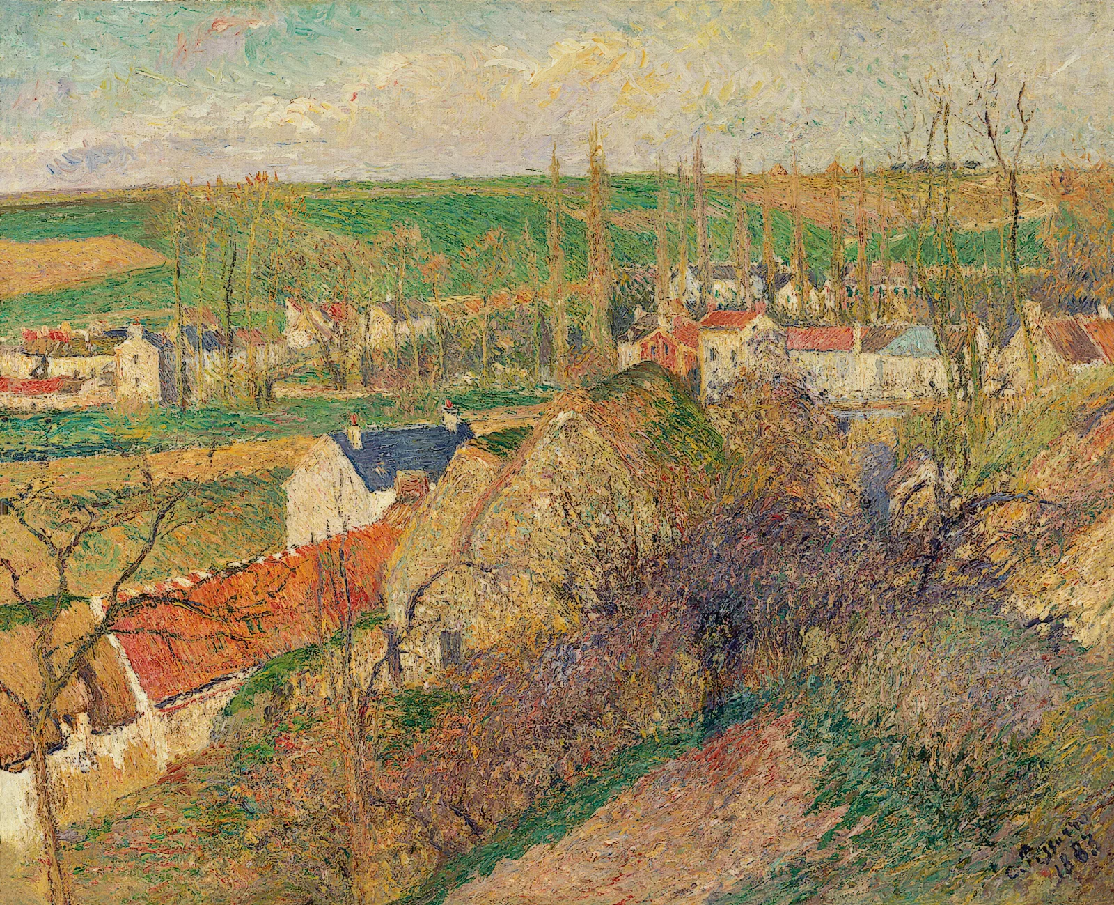 Vue Sur Le Village Dosny 2 Wall Art by Camille Pissarro - Canvas Print