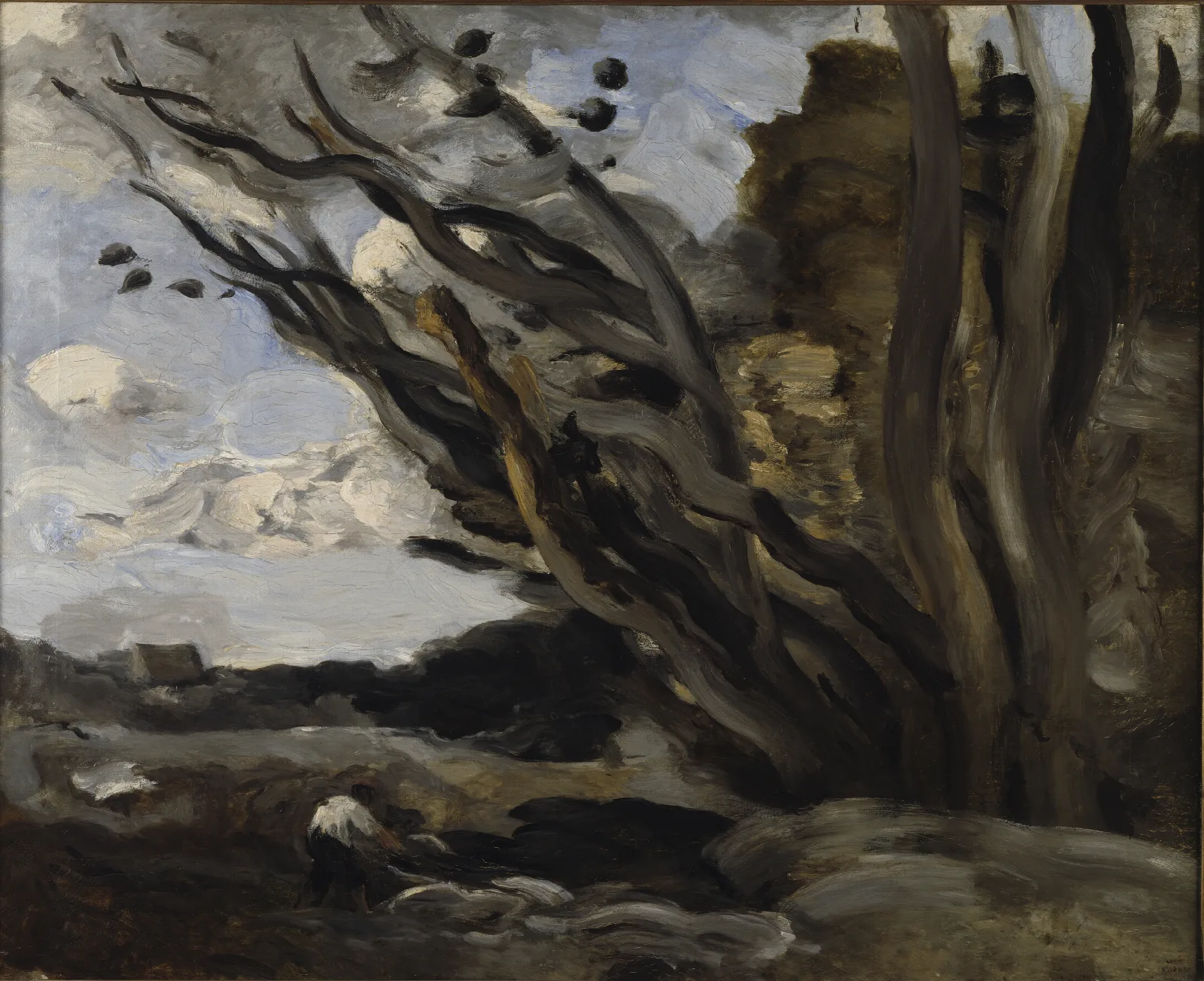 The Blast Wall Art by Jean-Baptiste-Camille Corot - Canvas Print