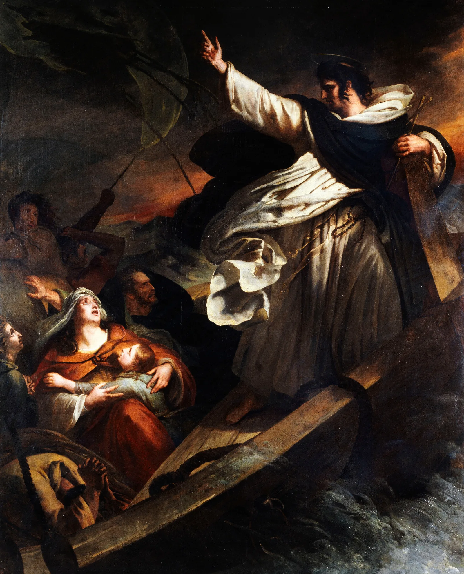 Saint Thomas Aquinas Preaching Trust In God During The Storm Wall Art by Ary Scheffer - Canvas Print