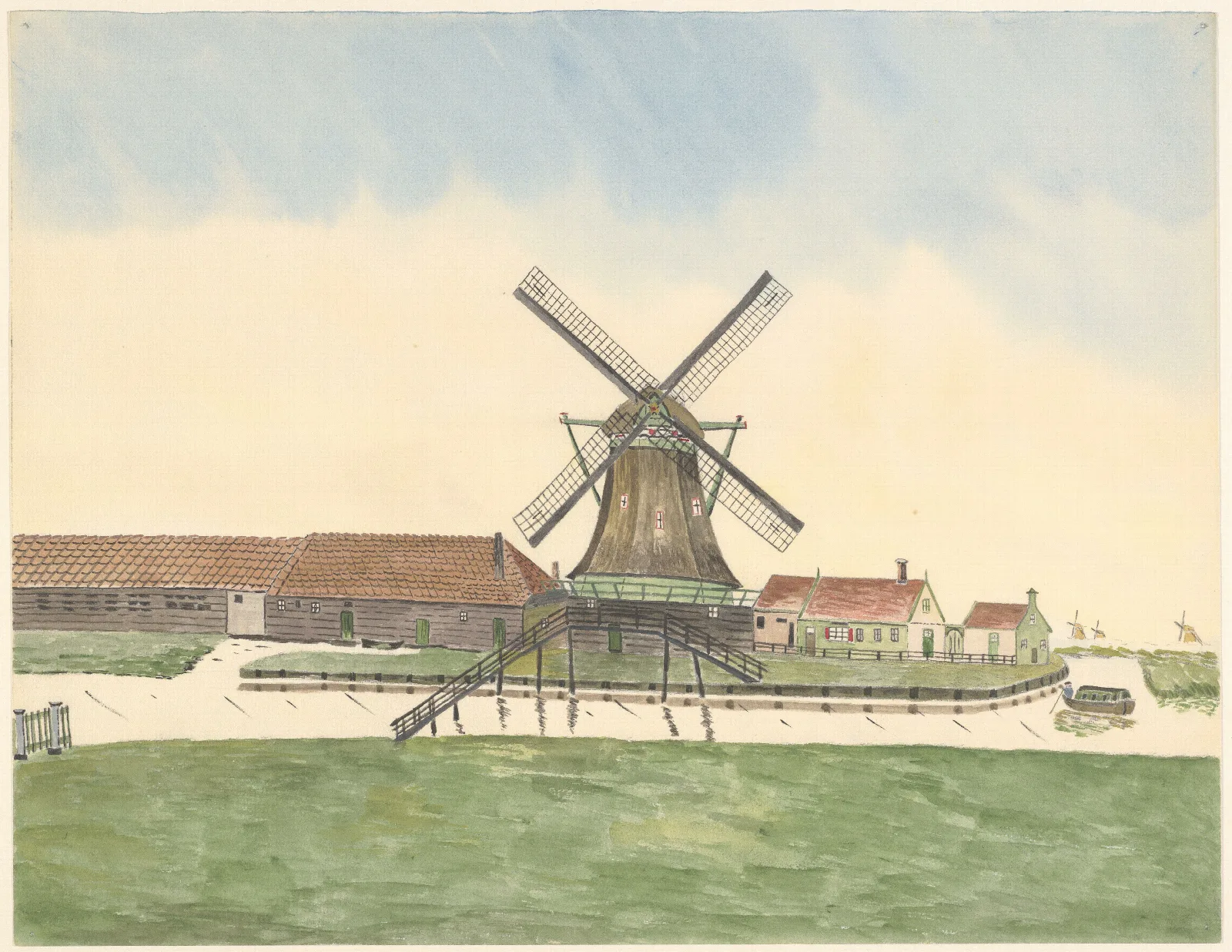 Papiermolen Het Fortuin Wall Art by Johannes Nicolaas Eijman - Canvas Print