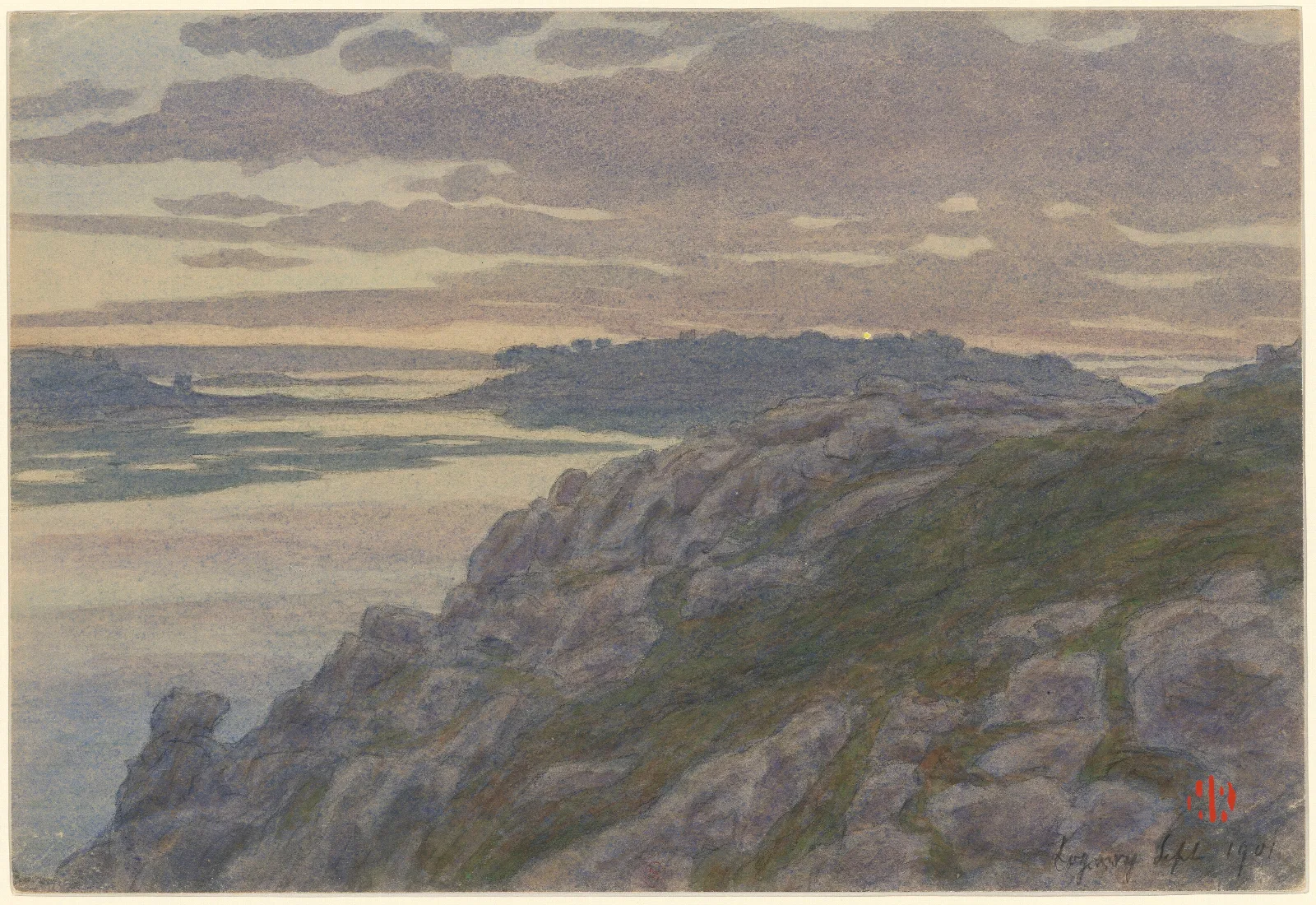 Crepuscule A Landiris Loguivy Wall Art by Henri Rivière - Canvas Print