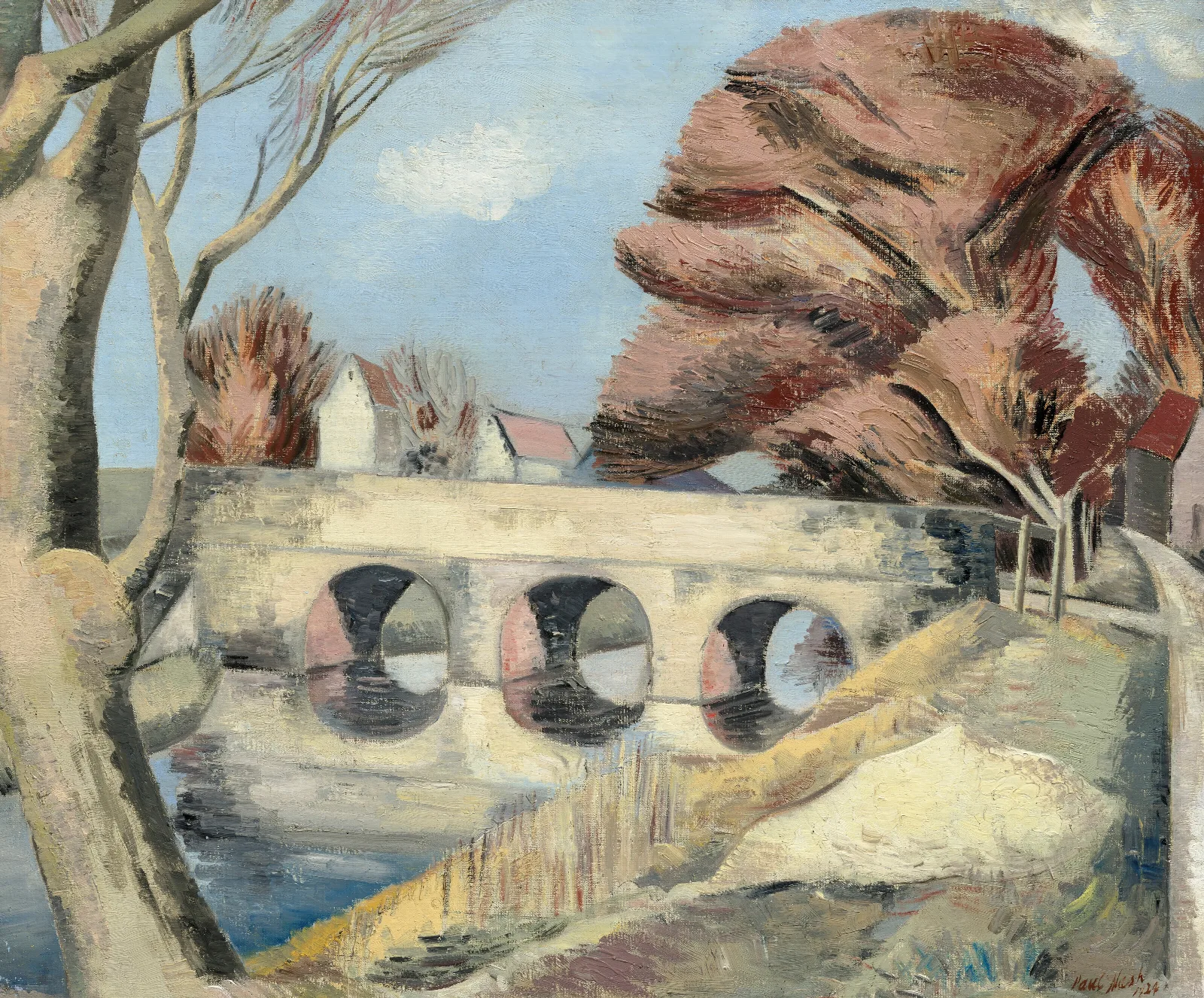 The Bridge Romney Marsh Wall Art by Paul Nash - Canvas Print