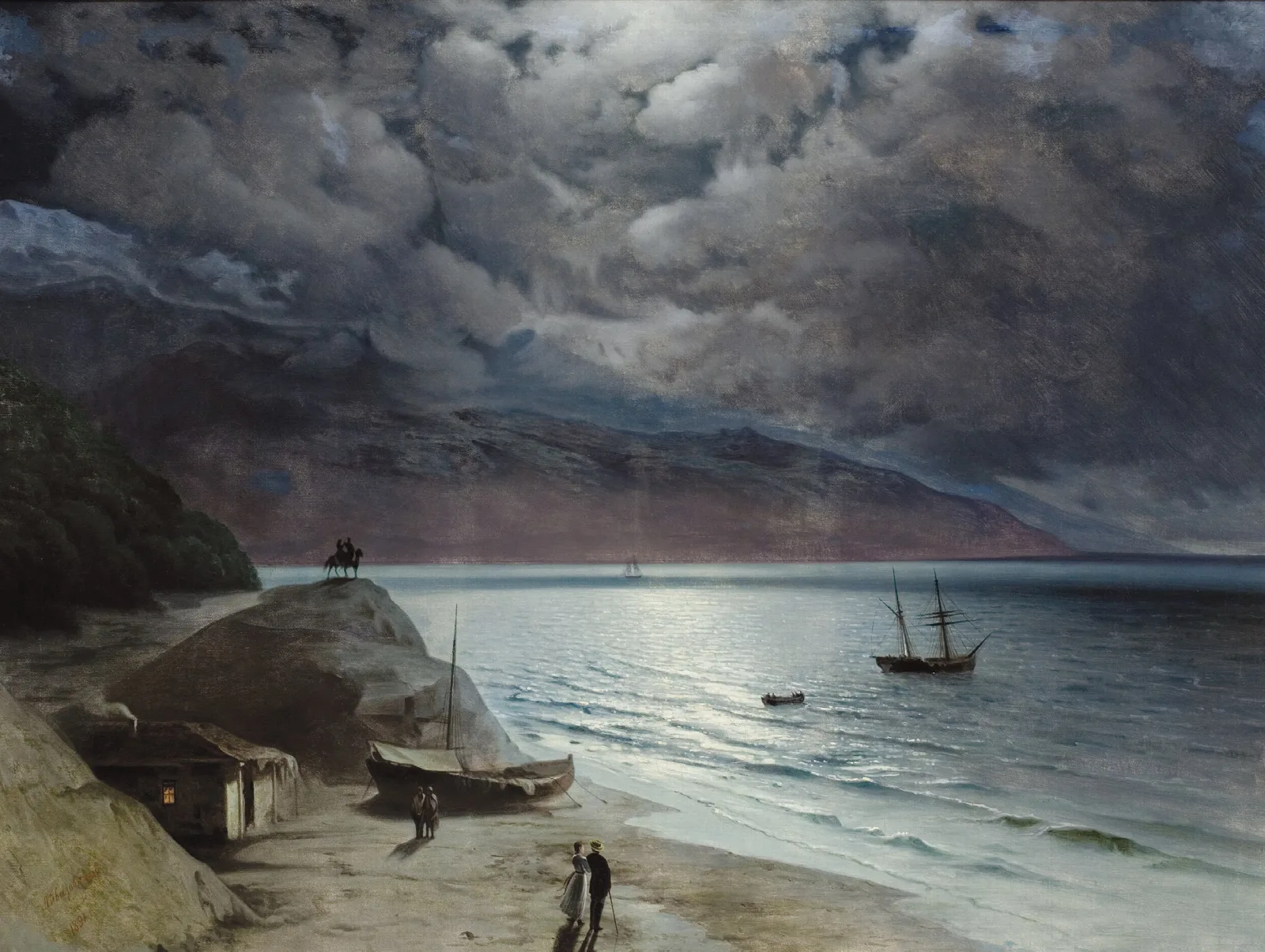 Night At Gurzof Wall Art by Ivan Konstantinovich Aivazovsky - Canvas Print