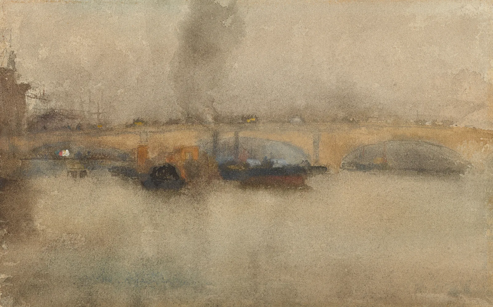 London Bridge 2 Wall Art by James Abbott McNeill Whistler - Canvas Print